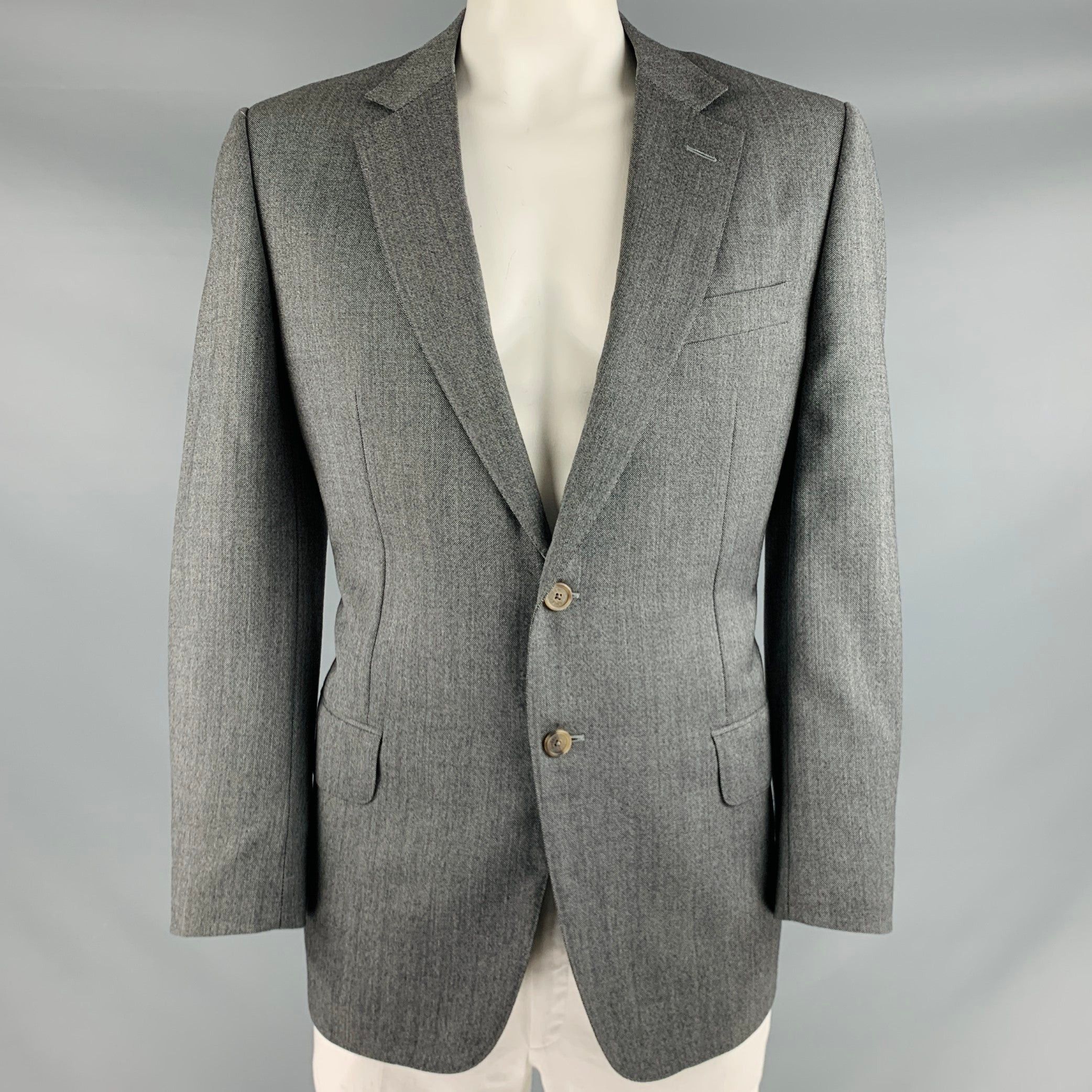 image of Gucci Black Grey Nailhead Wool Mohair Single Breasted Sport Coat, Men's (Size 44R)