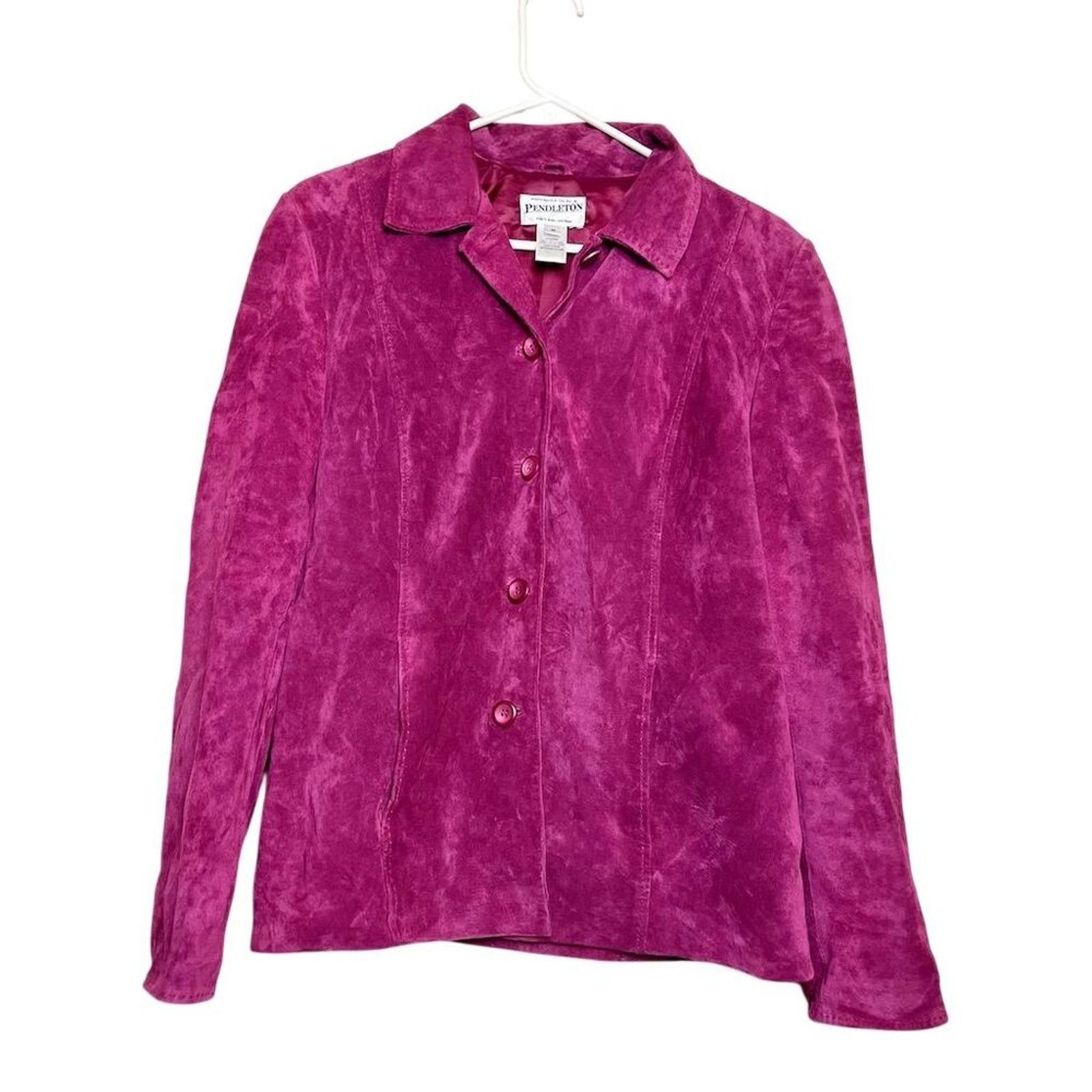 Pendleton Pendleton Women's Magenta Suede Leather Jacket Size M Size M / US 6-8 / IT 42-44 - 1 Thumbnail