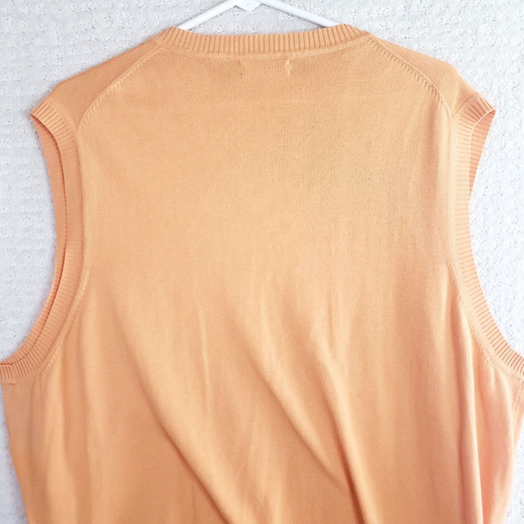 Vintage Bobby Jones Sweater Vest Mens XL Peach Coral V-neck Pullover Belfair Logo Size US L / EU 52-54 / 3 - 6 Thumbnail