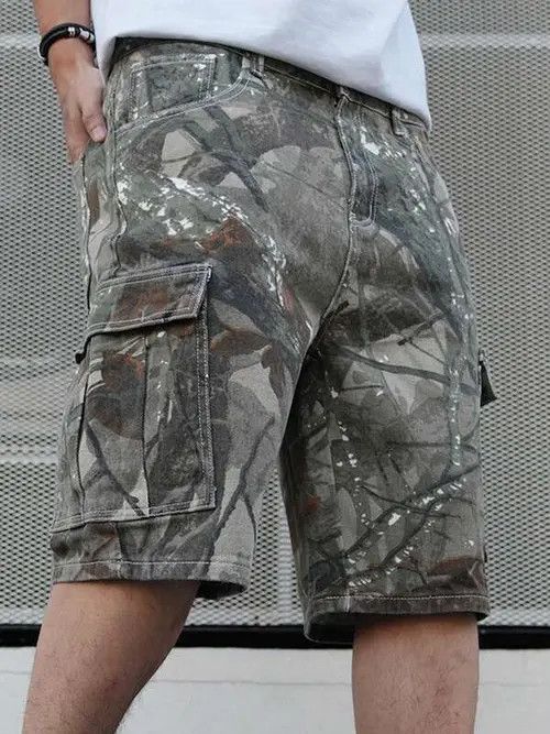 Japanese Brand American high street wide leg camouflage men's cargo jeans Size US 34 / EU 50 - 1 Thumbnail
