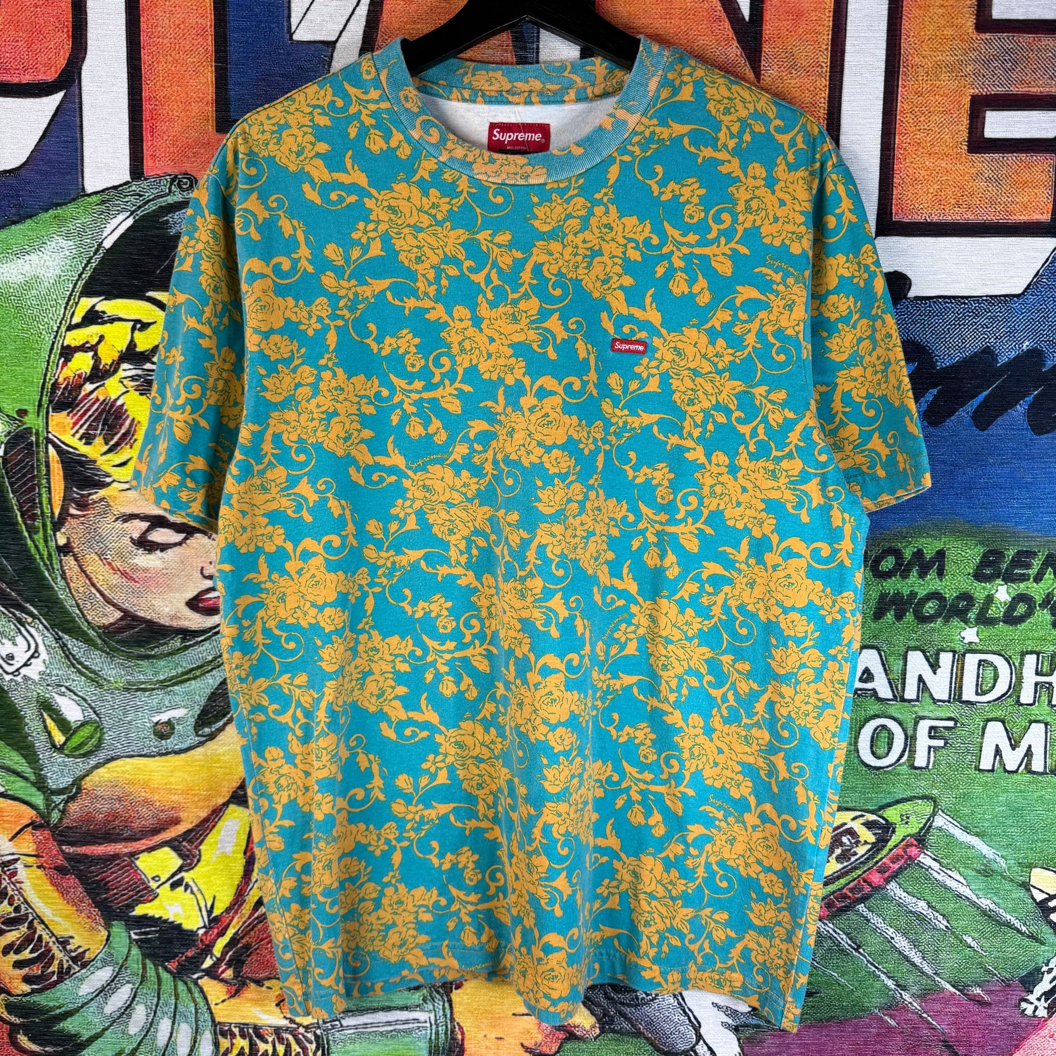 Supreme Supreme Spring/Summer 2020 Teal Floral Tee Size Small Size US S / EU 44-46 / 1 - 1 Thumbnail