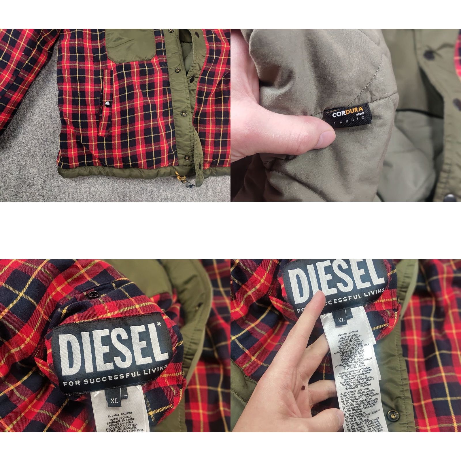 Diesel Diesel J-Foot-Bnb reversible quilted military style Insulated Cordura Green Bomber Jacket XL Men Size US XL / EU 56 / 4 - 11 Thumbnail