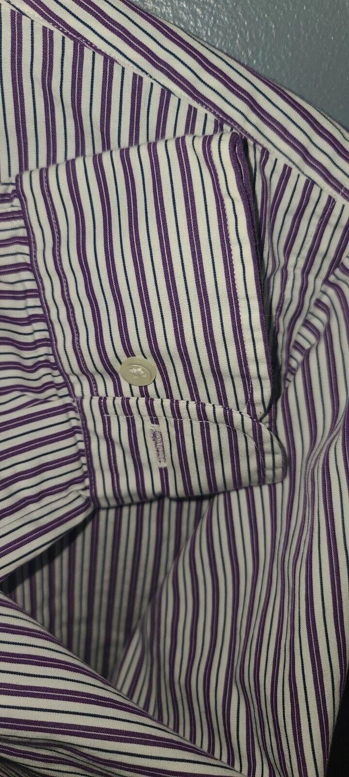 Polo Ralph Lauren Polo Ralph Lauren Men's Large 15.5 32/33 Purple White Regent Size 42R - 6 Thumbnail