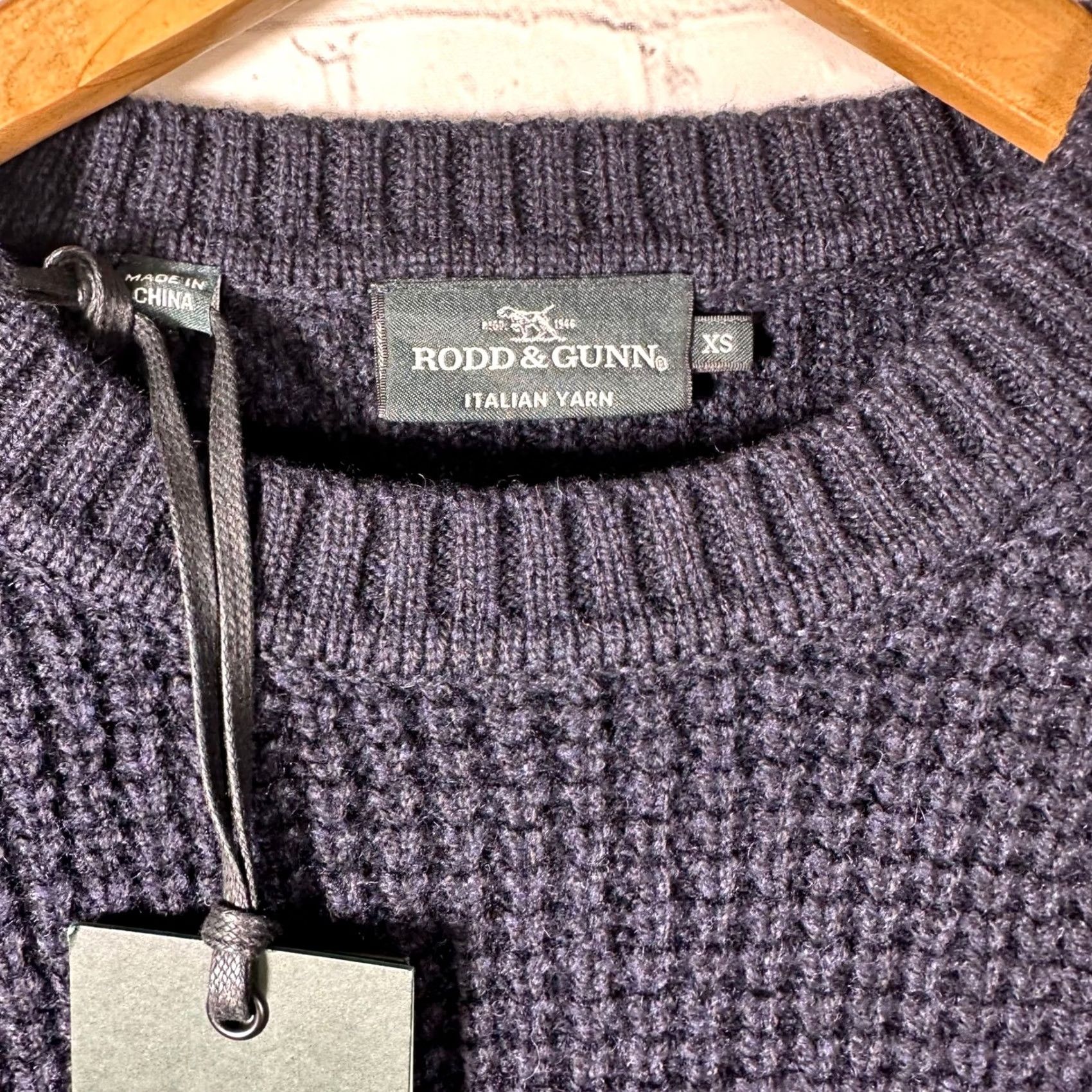 Rodd & Gunn Rodd & Gunn Scroggs Hill Knit Sweater Mens XS Midnight Navy Blue Wool Cotton NEW Size US XS / EU 42 / 0 - 2 Thumbnail