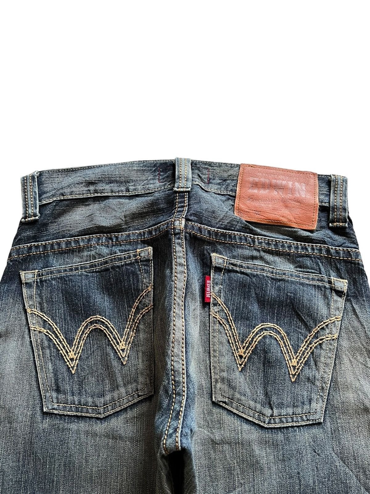 Edwin × Japanese Brand Vintage Japanese Edwin Rusty Mud Wash Ripped Loose Jeans Size US 32 / EU 48 - 8 Thumbnail