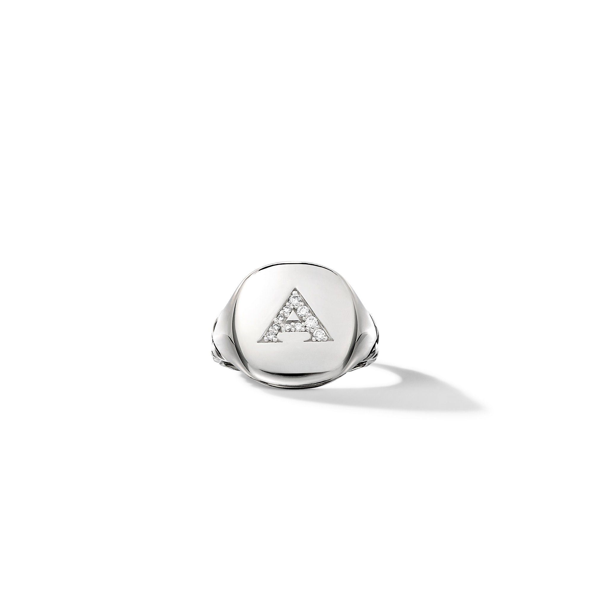 David Yurman o1w1db10526 R16100D Size:10/Initial Pinky Ring in Silver Size ONE SIZE - 2 Thumbnail