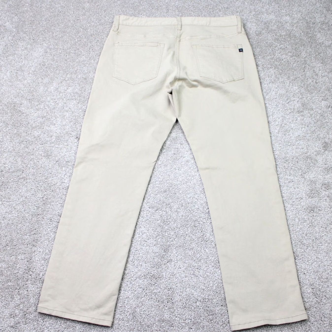 Vintage 7 Diamonds Clifton Slim Straight Chino Pants Mens 32x28 Beige Cotton Stretch Casual Pants Mens Slim Chino Beige 7 Diamonds Clifton Size US 32 / EU 48 - 5 Thumbnail