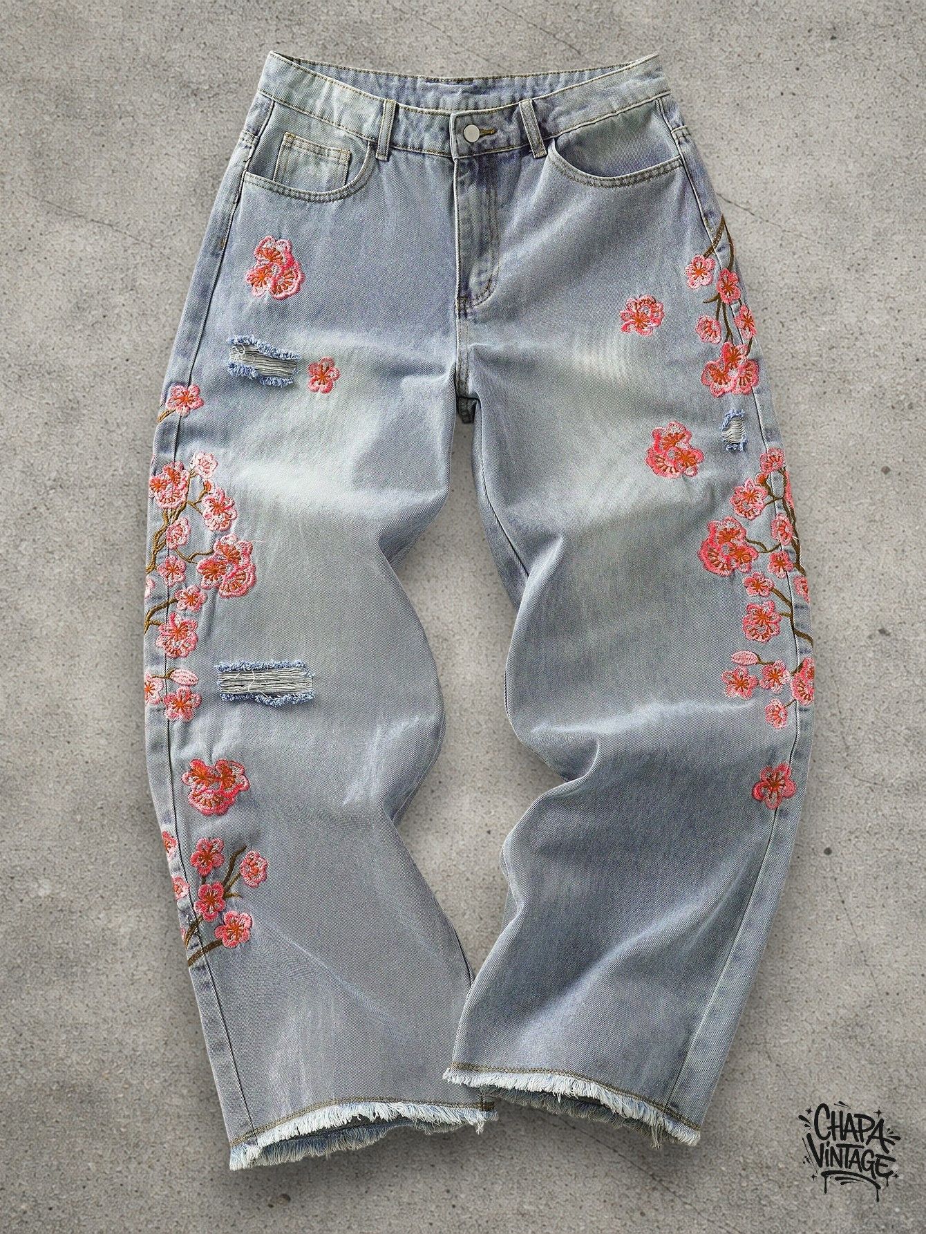 Japanese Brand Floral washed jeans Size US 32 / EU 48 - 1 Thumbnail