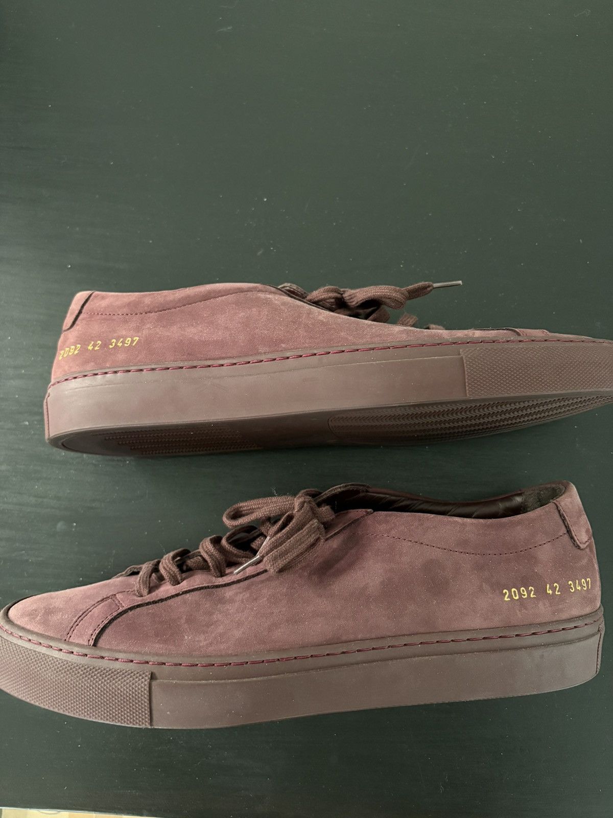 Common Projects Common Projects Achilles Low Burgundy Suede Sneakers EU 42 Size US 9.5 / EU 42-43 - 1 Thumbnail
