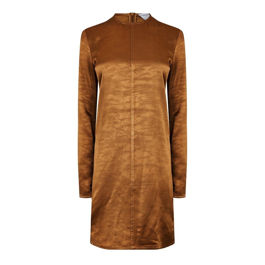 Bottega Veneta Bottega Veneta Mock Neck Knee Length Dress in Brown Size XS / US 0-2 / IT 36-38 - 2 Thumbnail