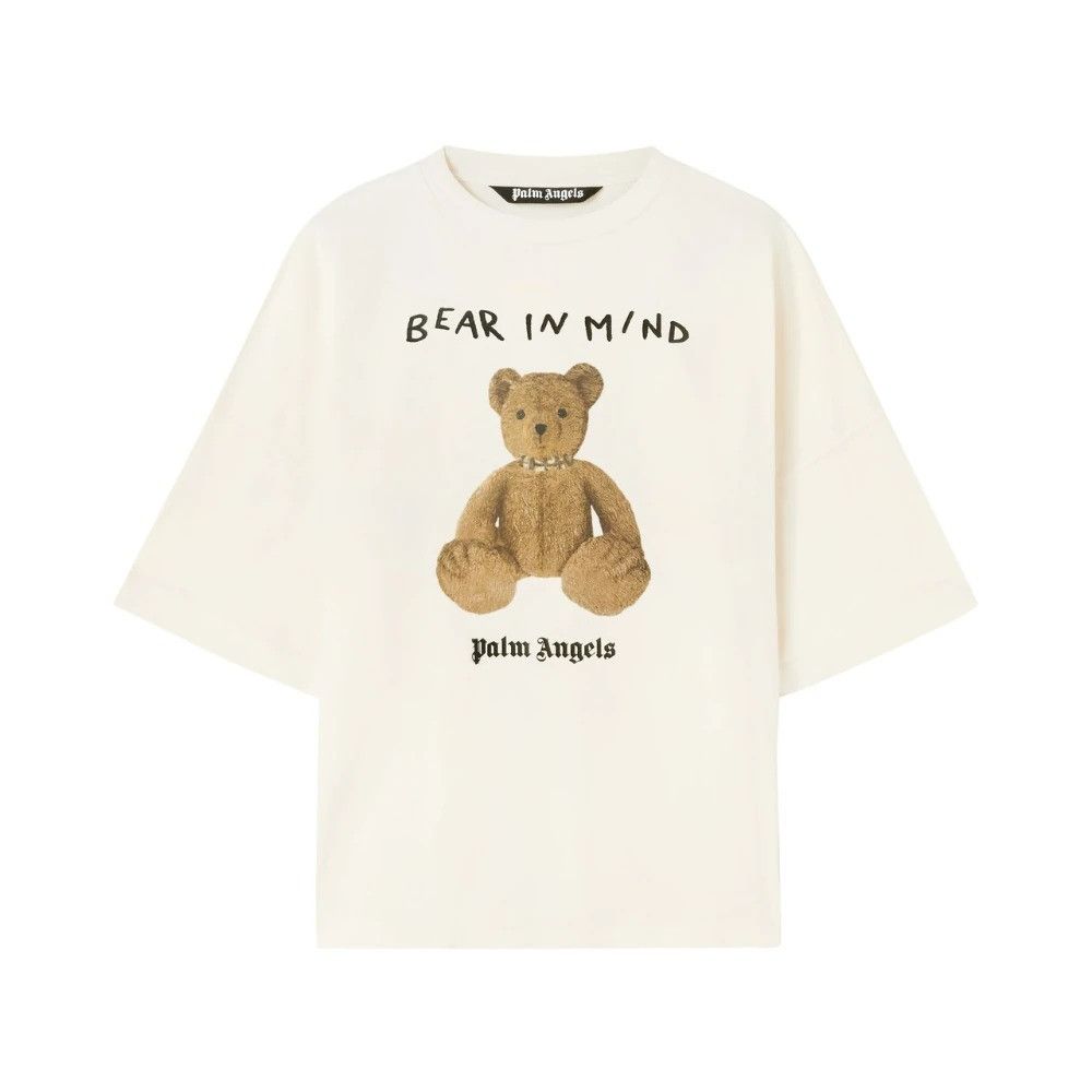 Palm Angels CC000021 Bear In Mind T-Shirt in White Size US XL / EU 56 / 4 - 1 Thumbnail
