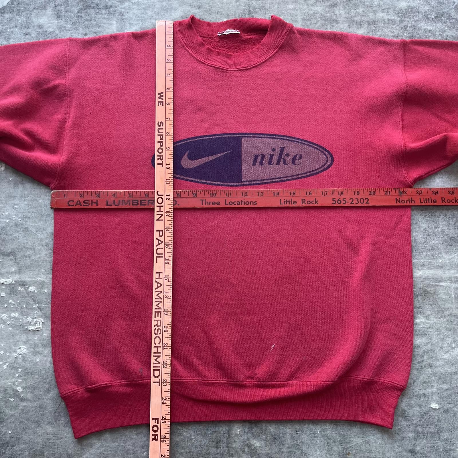Nike × Vintage Vintage 90s Nike Distressed Faded Skater Grunge Sweatshirt Size US L / EU 52-54 / 3 - 3 Thumbnail