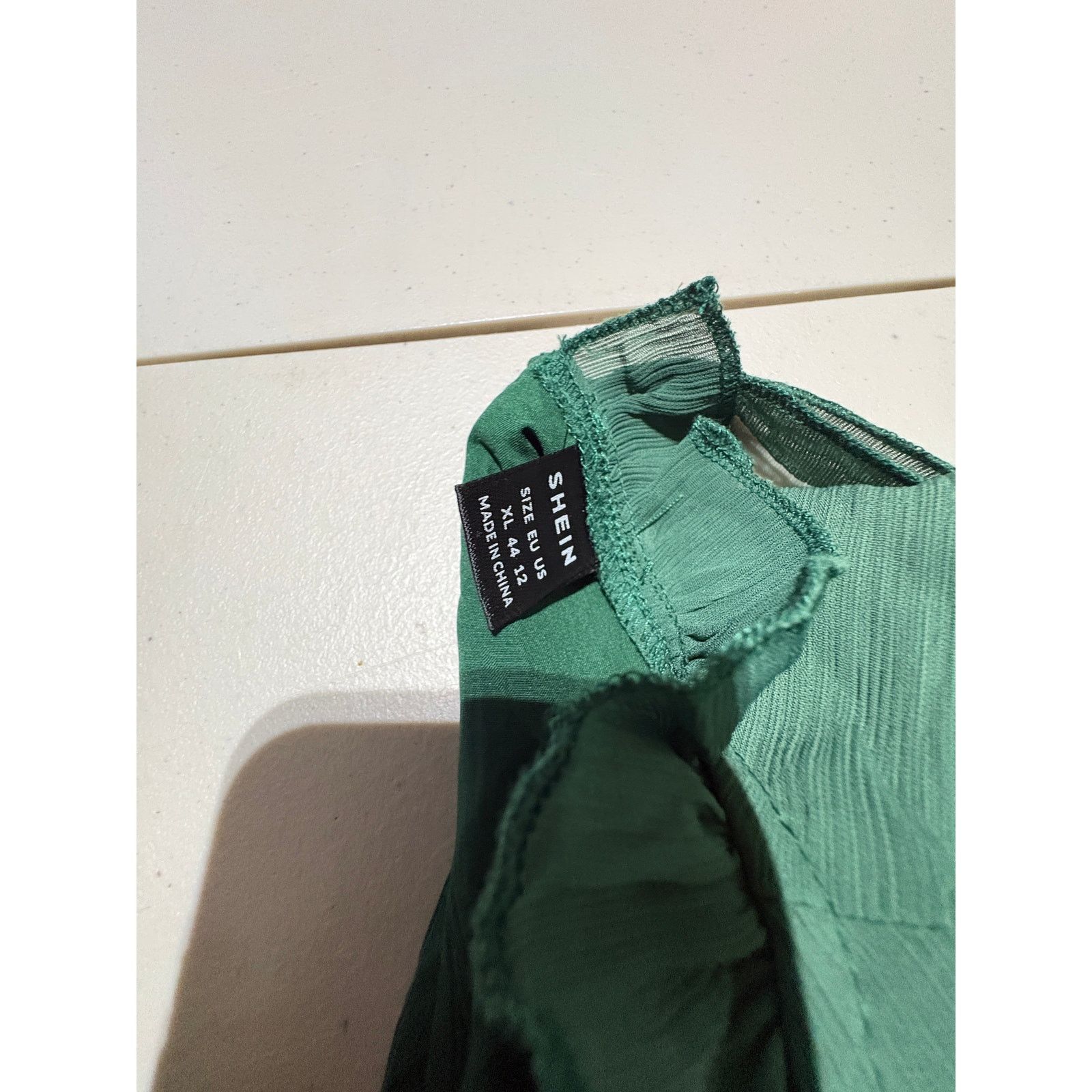 Shein SHEIN Women’s XL Green Short Sleeve Ruffle Flowy Mini Dress Size XL / US 12-14 / IT 48-50 - 2 Thumbnail
