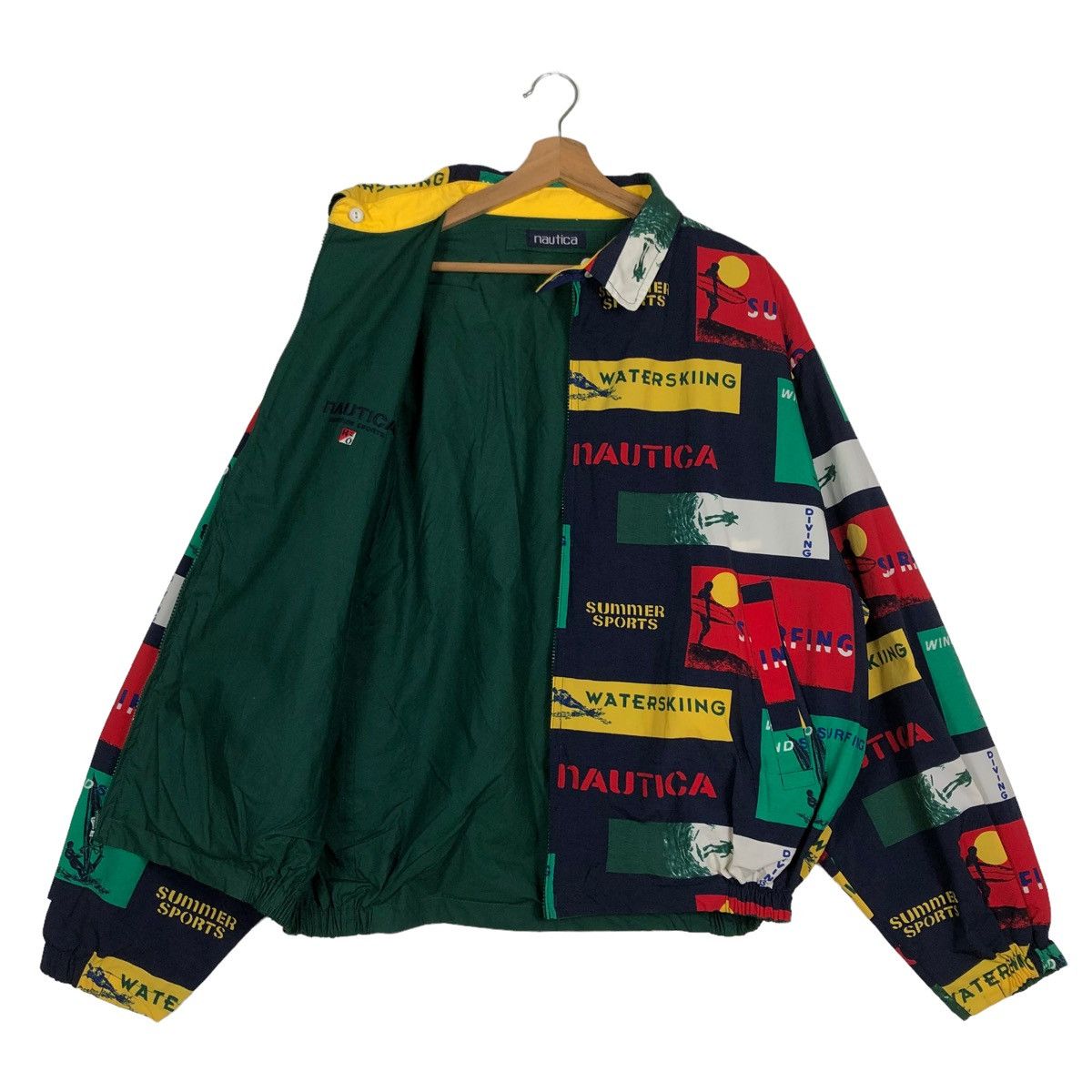 Nautica 🔥90s Bomber Jacket Reversible Overprint Nautica Color Block Size US XL / EU 56 / 4 - 9 Thumbnail