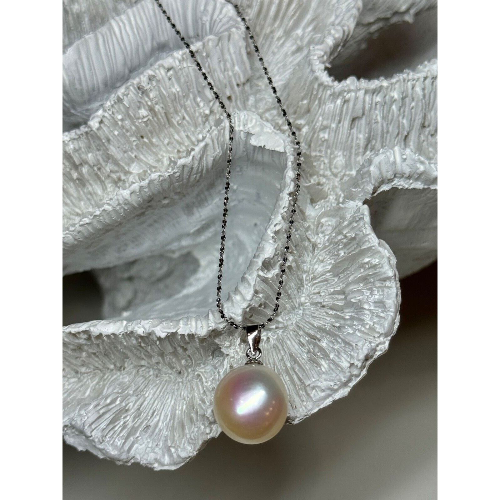 Jewelry 925 STERLING SILVER FRESH WATER PEARL NECKLACE LENGTH 18 In Size ONE SIZE - 2 Thumbnail