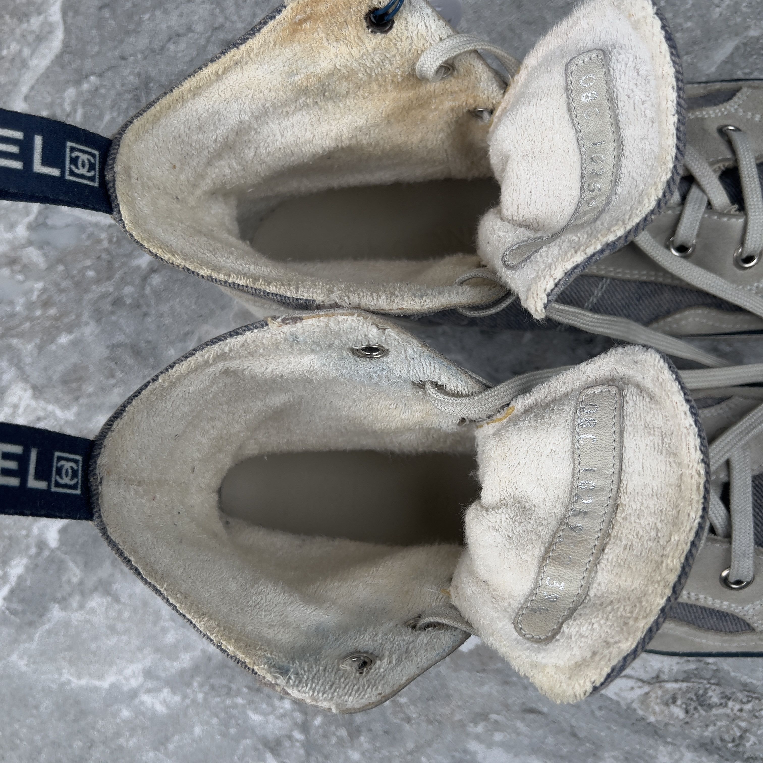 Chanel High Top Sneakers Suede Denim Size US 9.5 / IT 39.5 - 10 Thumbnail