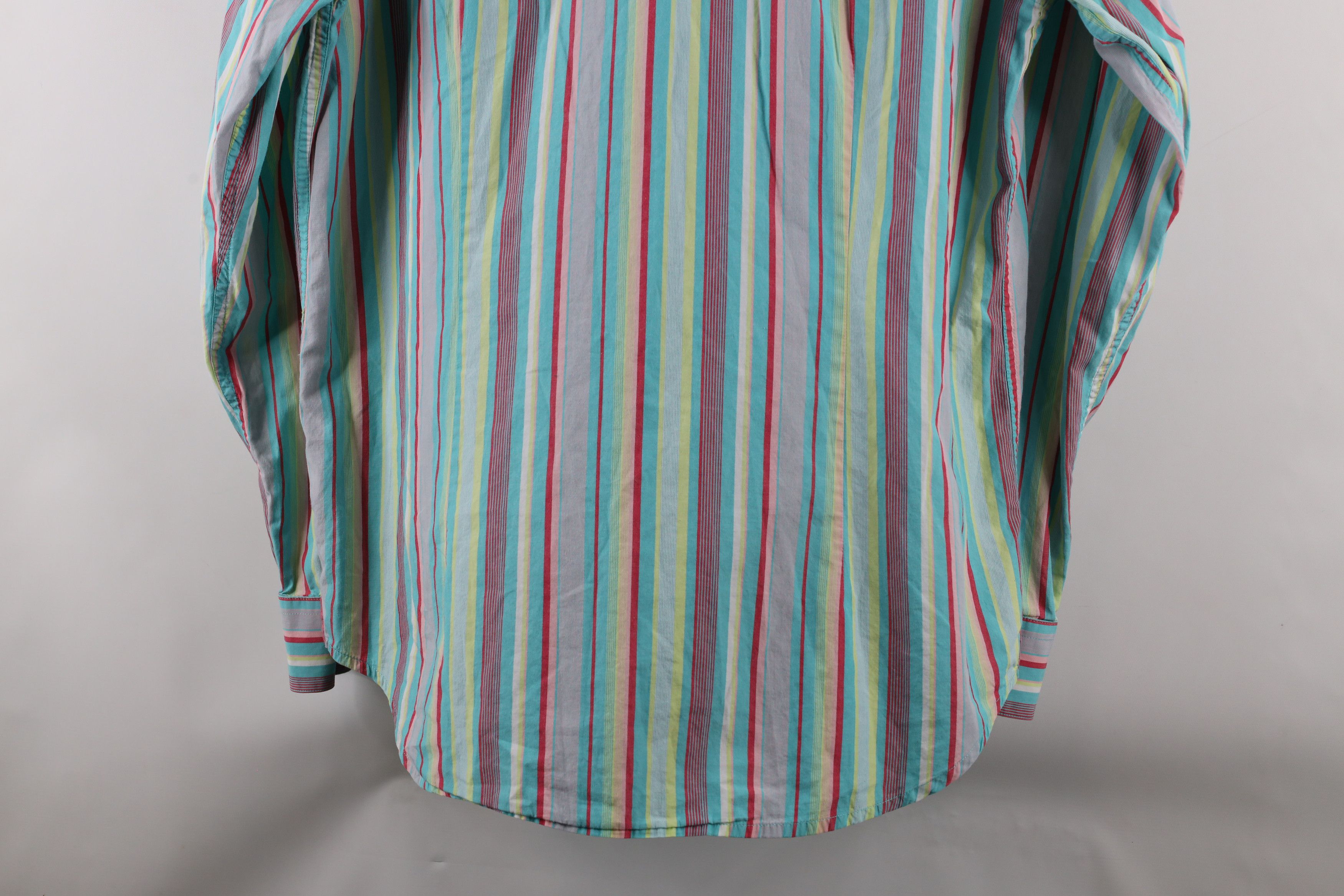 Vintage Vintage 90s Streetwear Rainbow Striped Collared Button Shirt Size US XL / EU 56 / 4 - 10 Thumbnail