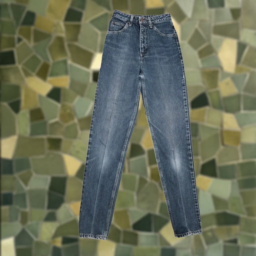 Edwin VINTAGE Edwin 90s dark wash blue denim high rise straight leg mom jeans 24 Size 42" / US 20 - 1 Thumbnail