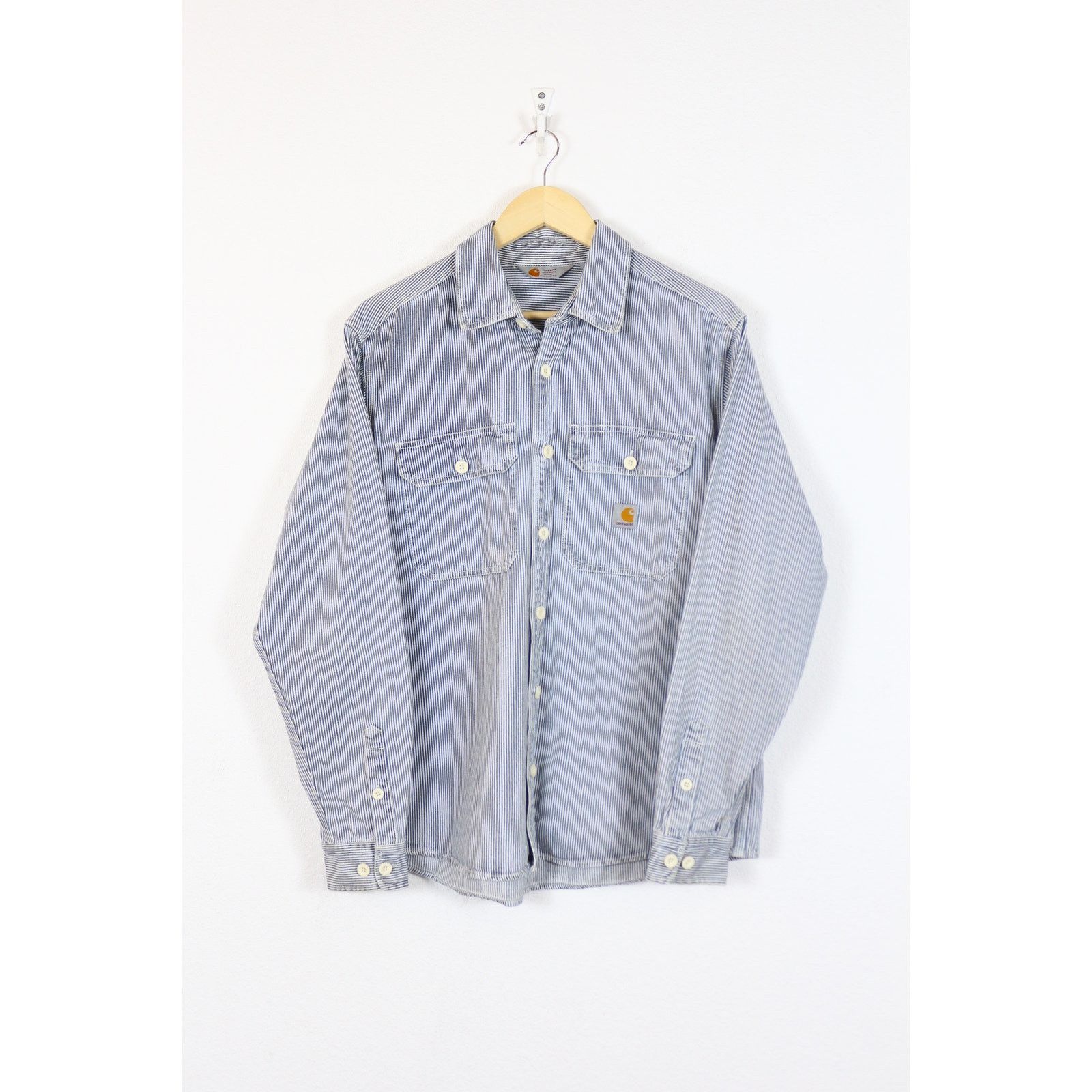 Carhartt Carhartt Logo Striped Twill Harbor L/S Shirt Sailor Marine Size US L / EU 52-54 / 3 - 1 Thumbnail