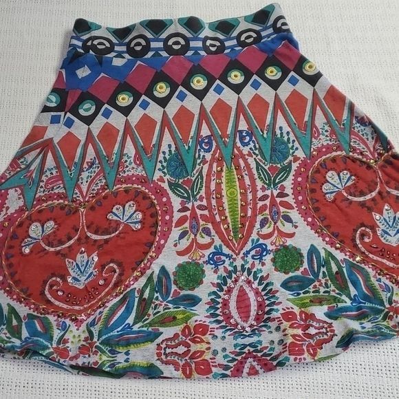Desigual Desigual Colorful, Embroidered & Embellished Sz. S 2" Banded Size 28" / US 6 / IT 42 - 2 Thumbnail