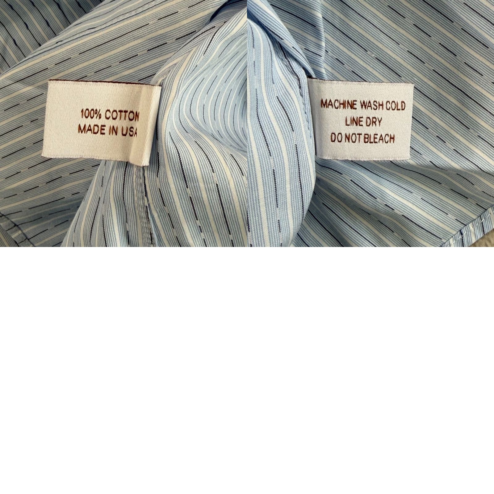 Hamilton Hamilton Co. 1883 Shirt Men Large Blue Striped Button-Up with Mother of Pearl Buttons USA Made Size US L / EU 52-54 / 3 - 8 Thumbnail
