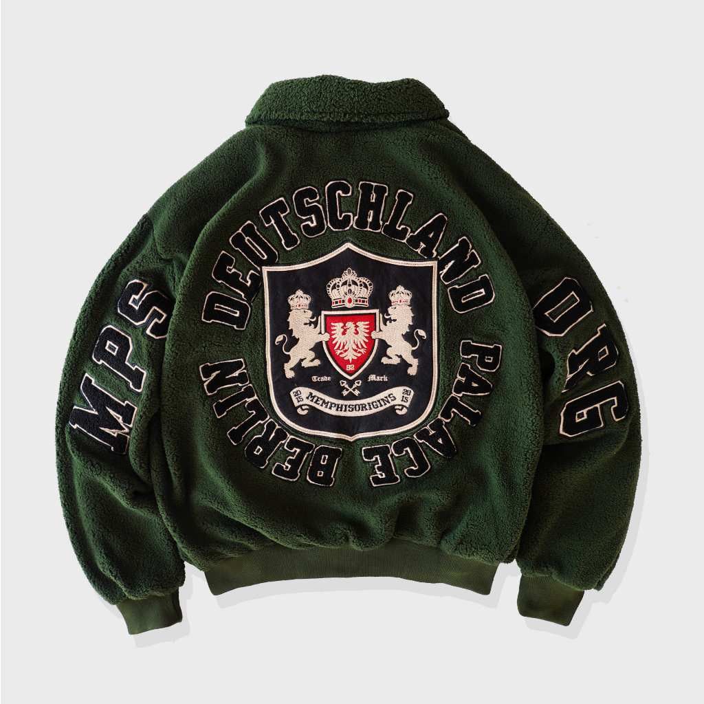 image of Bomber Jacket Sherpa Jacket - Berlin [Limited Edition] in Green, Men's (Size 2XL)