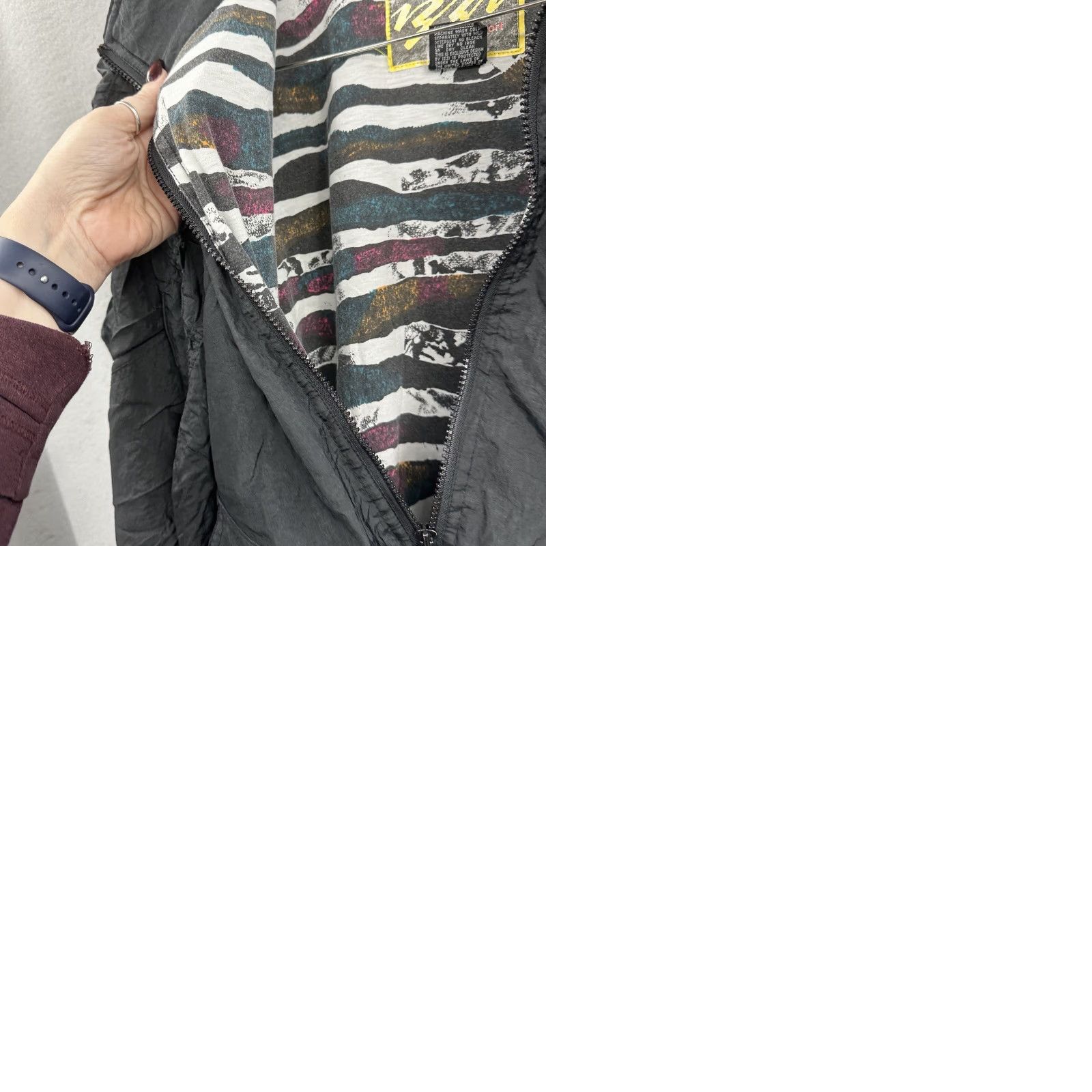 Etro VINTAGE Izzi Windbreaker Jacket Womens L Black 90s Retro Y2K Ruched Zipper Sport Size L / US 10 / IT 46 - 11 Thumbnail