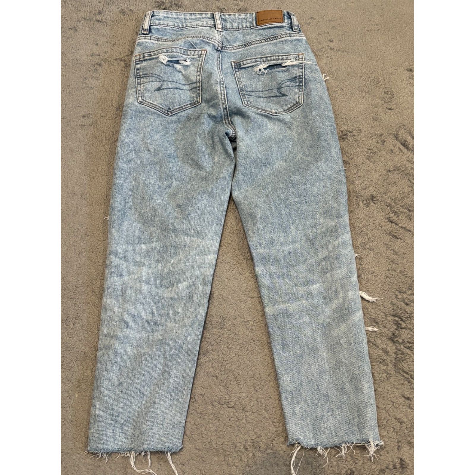 American Eagle Outfitters VINTAGE American Eagle Jeans Womens 000R Distressed Ripped Light Wash Blue Denim Size 24" / US 00 / IT 34 - 8 Thumbnail