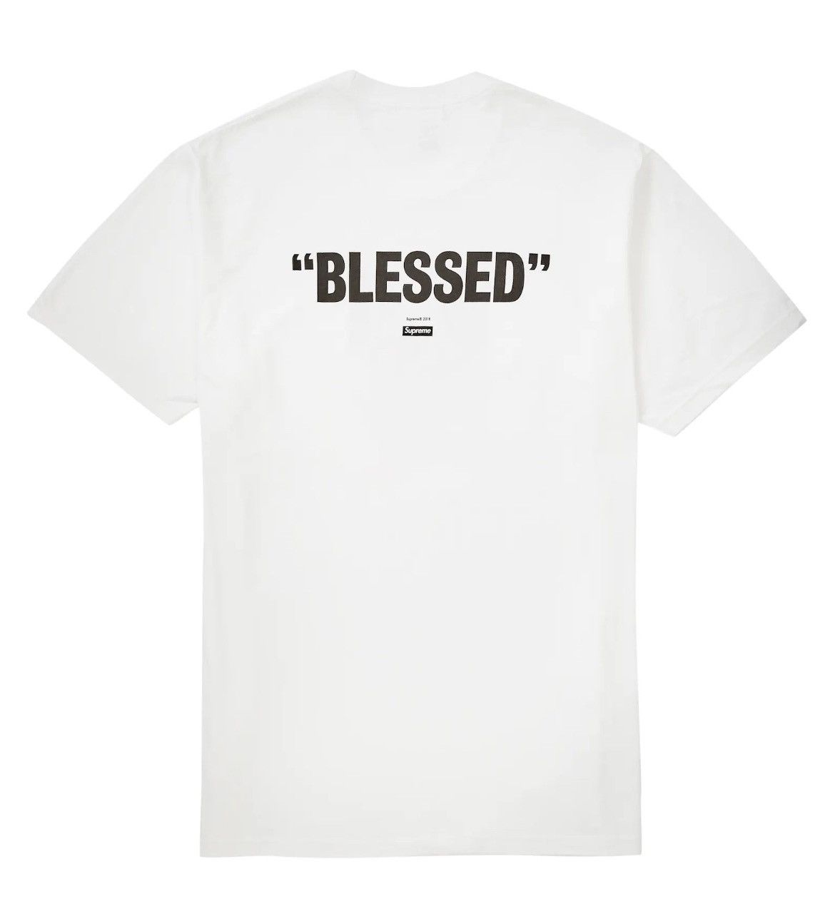 Supreme “Blessed” Tee White Large FW18 Short Sleeve T Shirts 