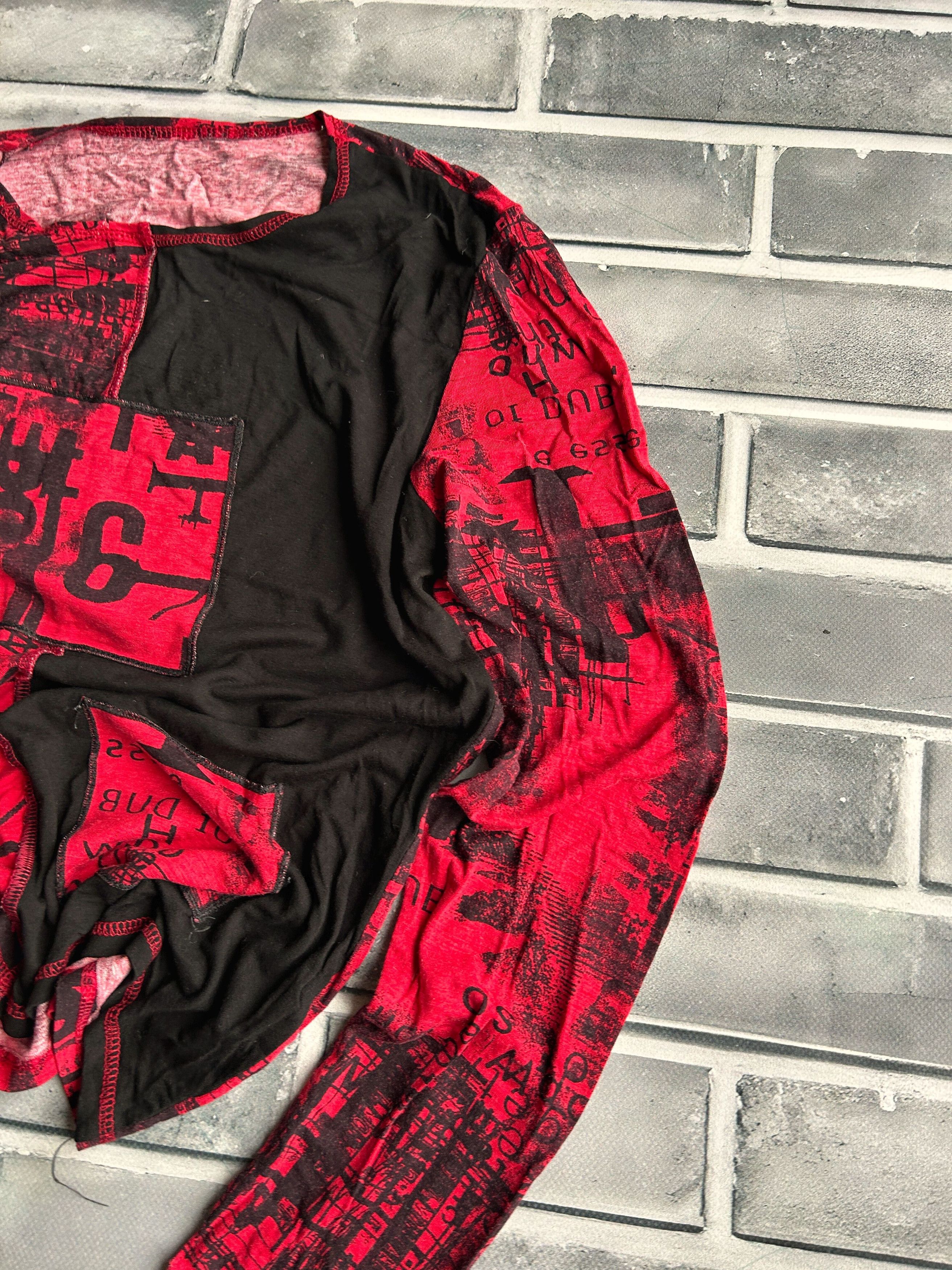 Yohji Yamamoto Y2K Cyber Grunge Graphic Long Sleeve Red Black Size US S / EU 44-46 / 1 - 3 Thumbnail
