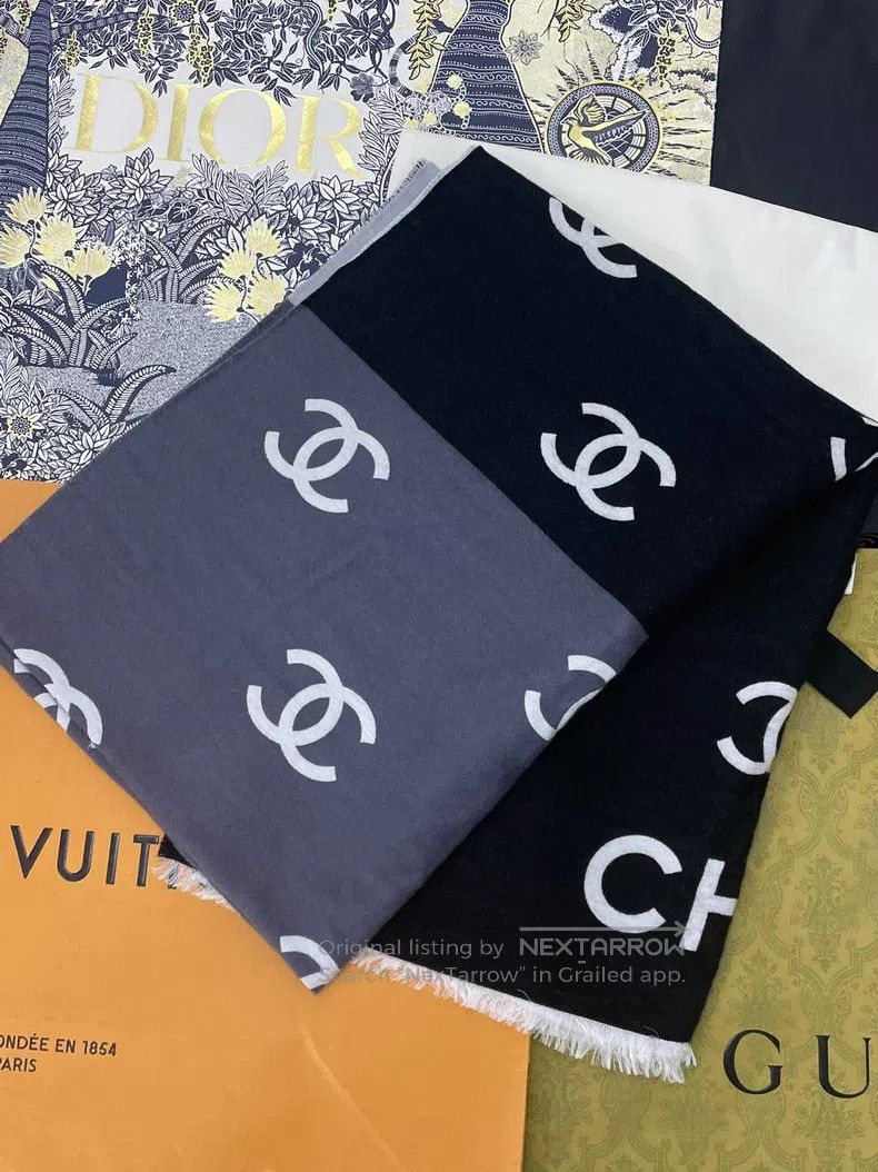 Chanel Chanel 25C colour matching full logo double C wool scarf Size ONE SIZE - 1 Thumbnail