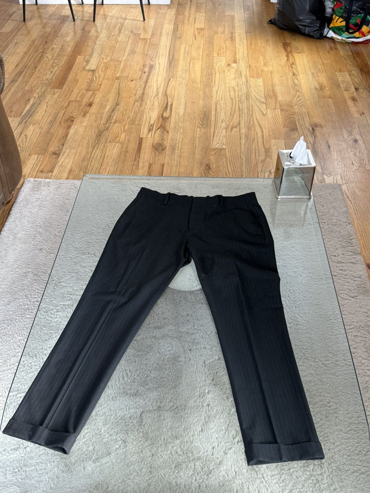 Allsaints Allsaints Black Pinstriped Trouser Size 40R - 2 Thumbnail