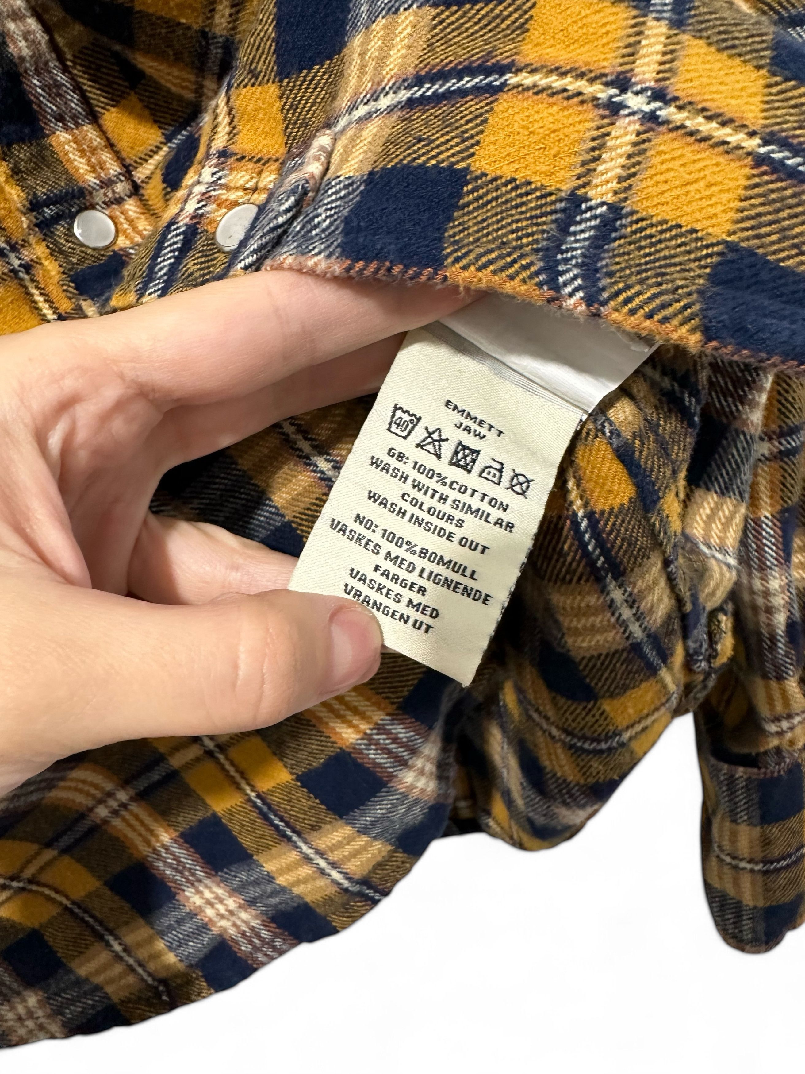 Emmett × Flannel Men's Emett Check Plaid Flannel Shirt XL Slim Fit Size US XL / EU 56 / 4 - 5 Thumbnail