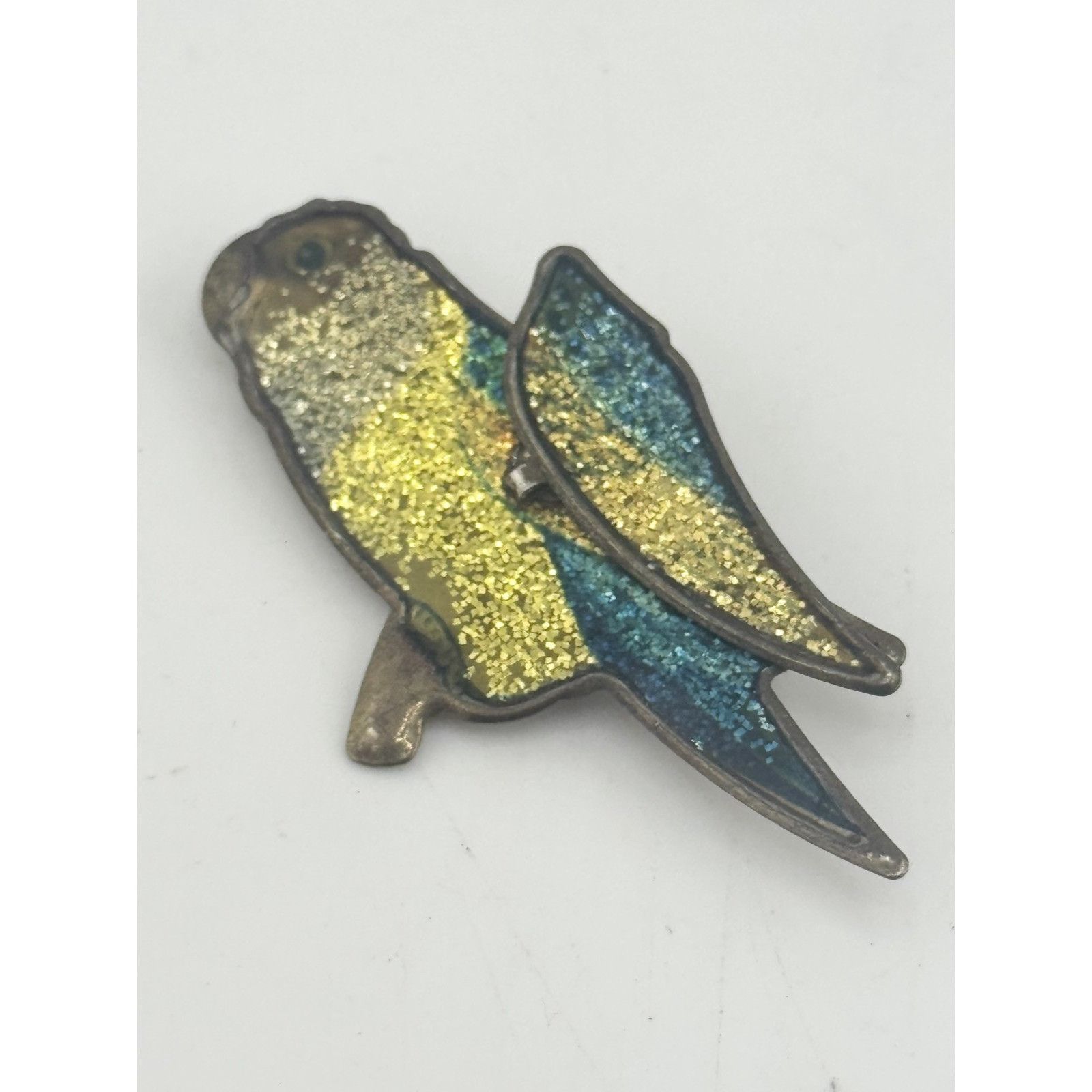 Vintage Vintage glitter parrot bird brooch pin Size ONE SIZE - 1 Thumbnail