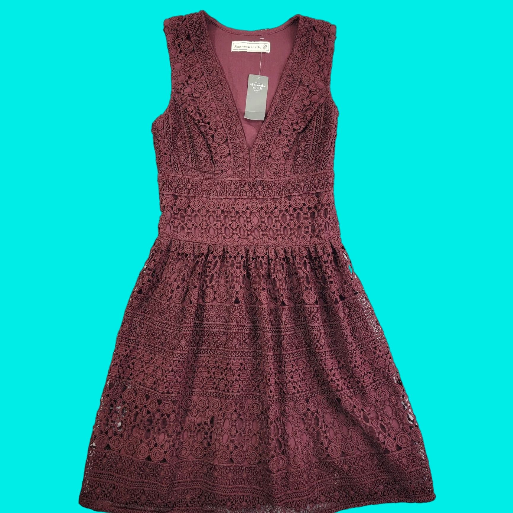 Abercrombie & Fitch VINTAGE Abercrombie & Fitch Lace Mini Dress Women 00 Red NWT Y2K, Dress, Mini, Lace, Red, Women, 00, Vintage, 2000s Size XXS / US 00 / IT 34 - 1 Thumbnail