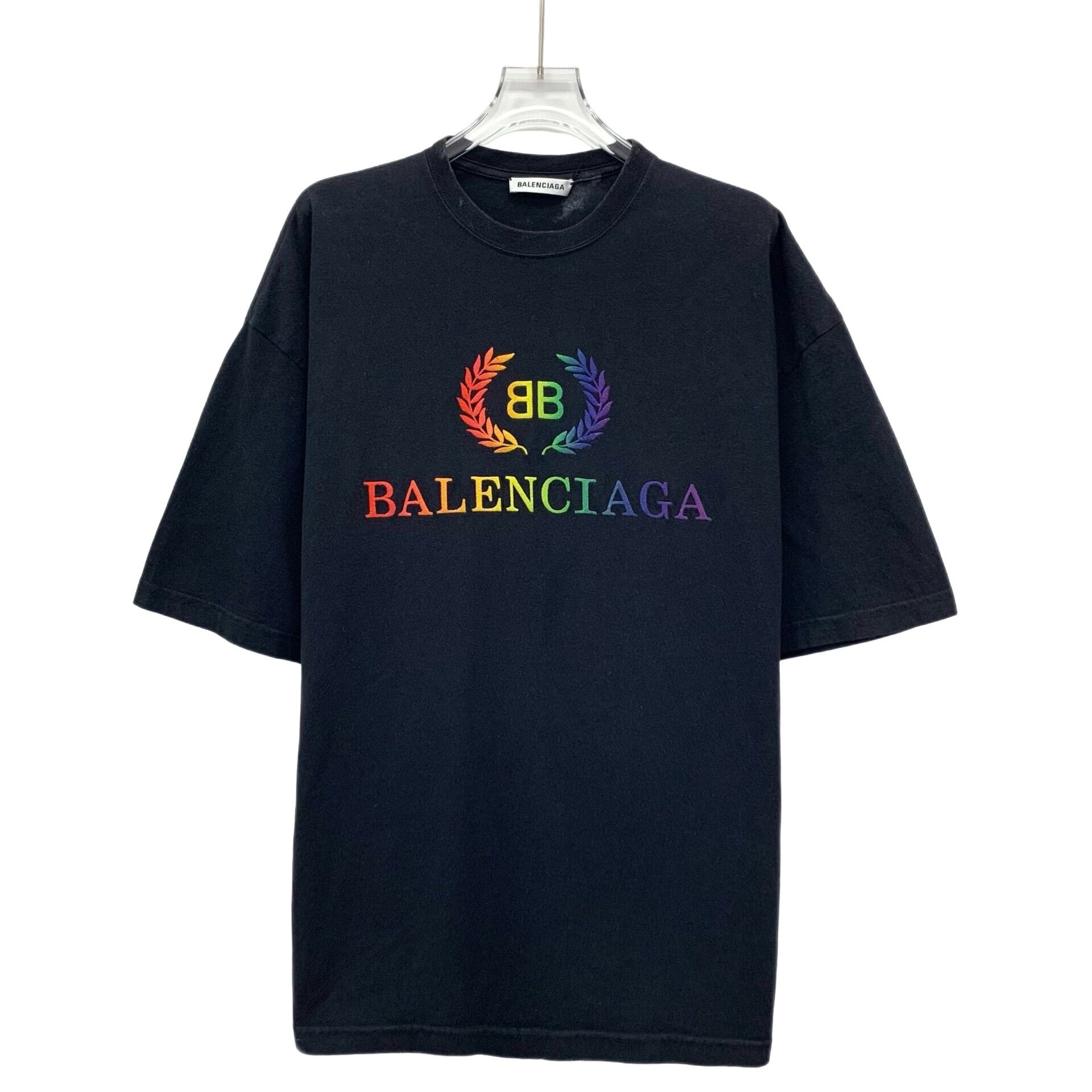 Balenciaga Balenciaga Rainbow Logo Embroidered T-Shirt M Size US M / EU 48-50 / 2 - 1 Thumbnail