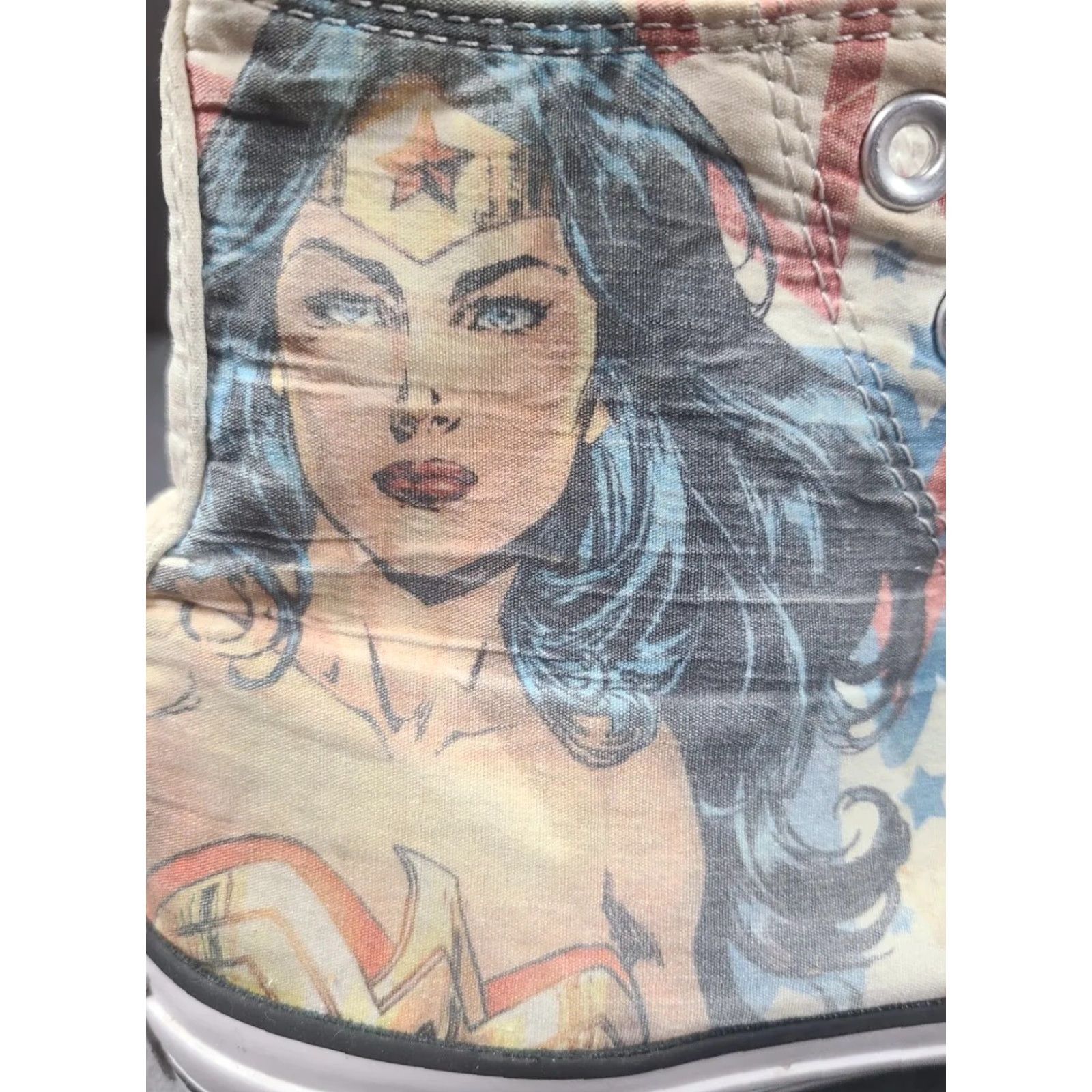 Converse Converse Chuck Taylor DC Comics Wonder Woman High Top Sneaker Unisex Adults 9.5 White Graphic Logo Custom Theme Comics Size US 10 / IT 40 - 3 Thumbnail