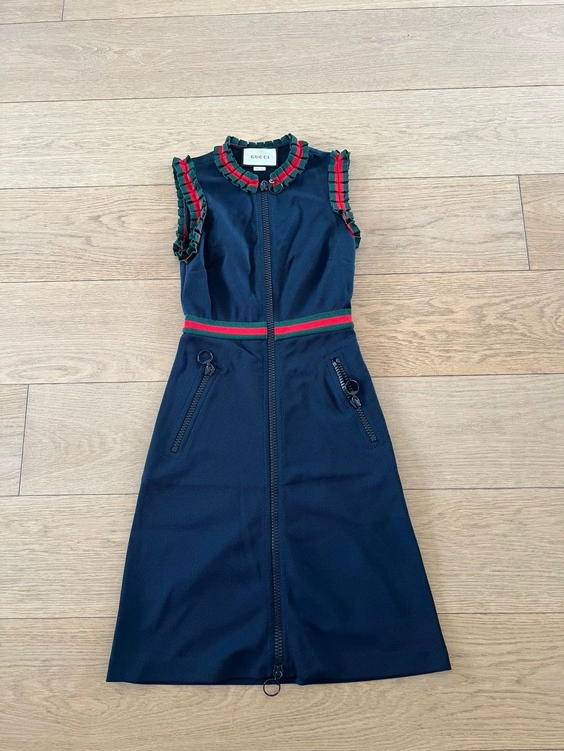 Gucci Gucci Dark blue floral sleeveless dress Size XS / US 0-2 / IT 36-38 - 2 Thumbnail