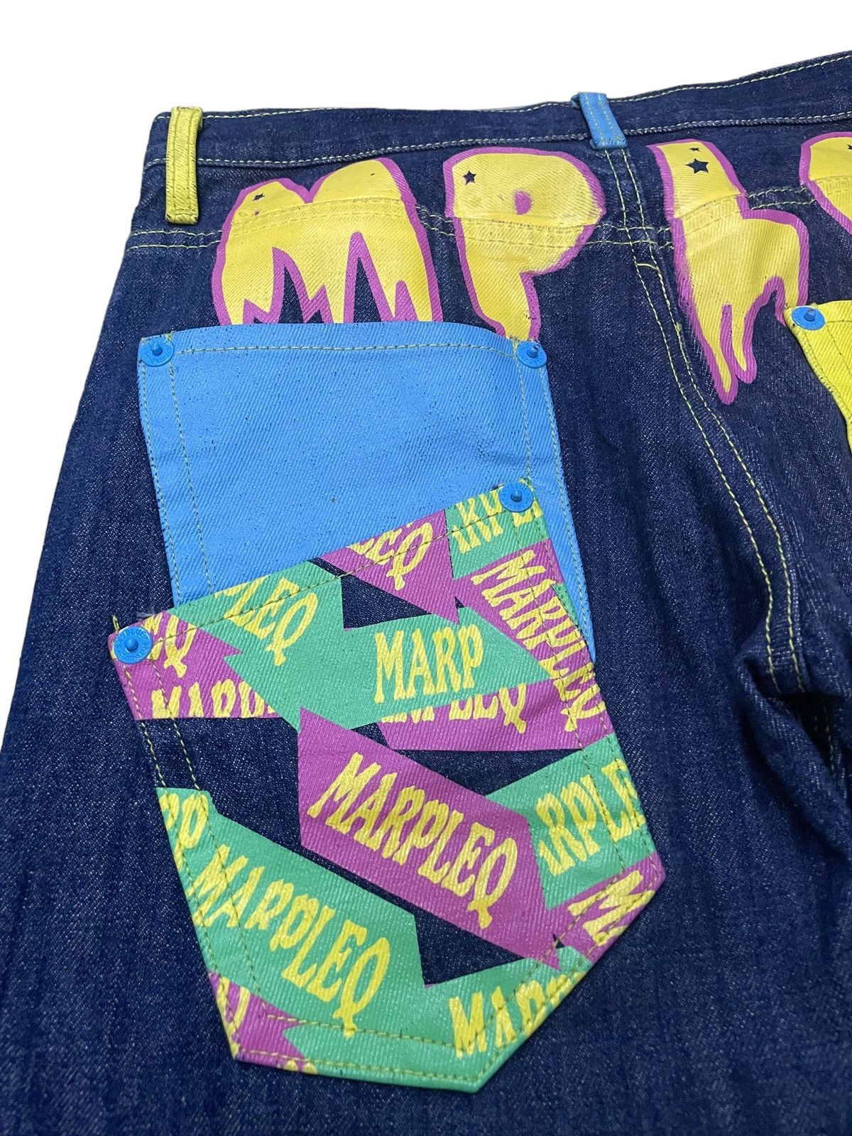 Angel Blue × Hysteric Glamour × Japanese Brand Morpleq Japan Multi Pocket Daicock Style Raw Jeans Size US 32 / EU 48 - 9 Thumbnail
