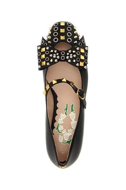 Valentino Valentino Rockstud Black Leather Flats New Authentic Size US 8.5 / IT 38.5 - 3 Thumbnail