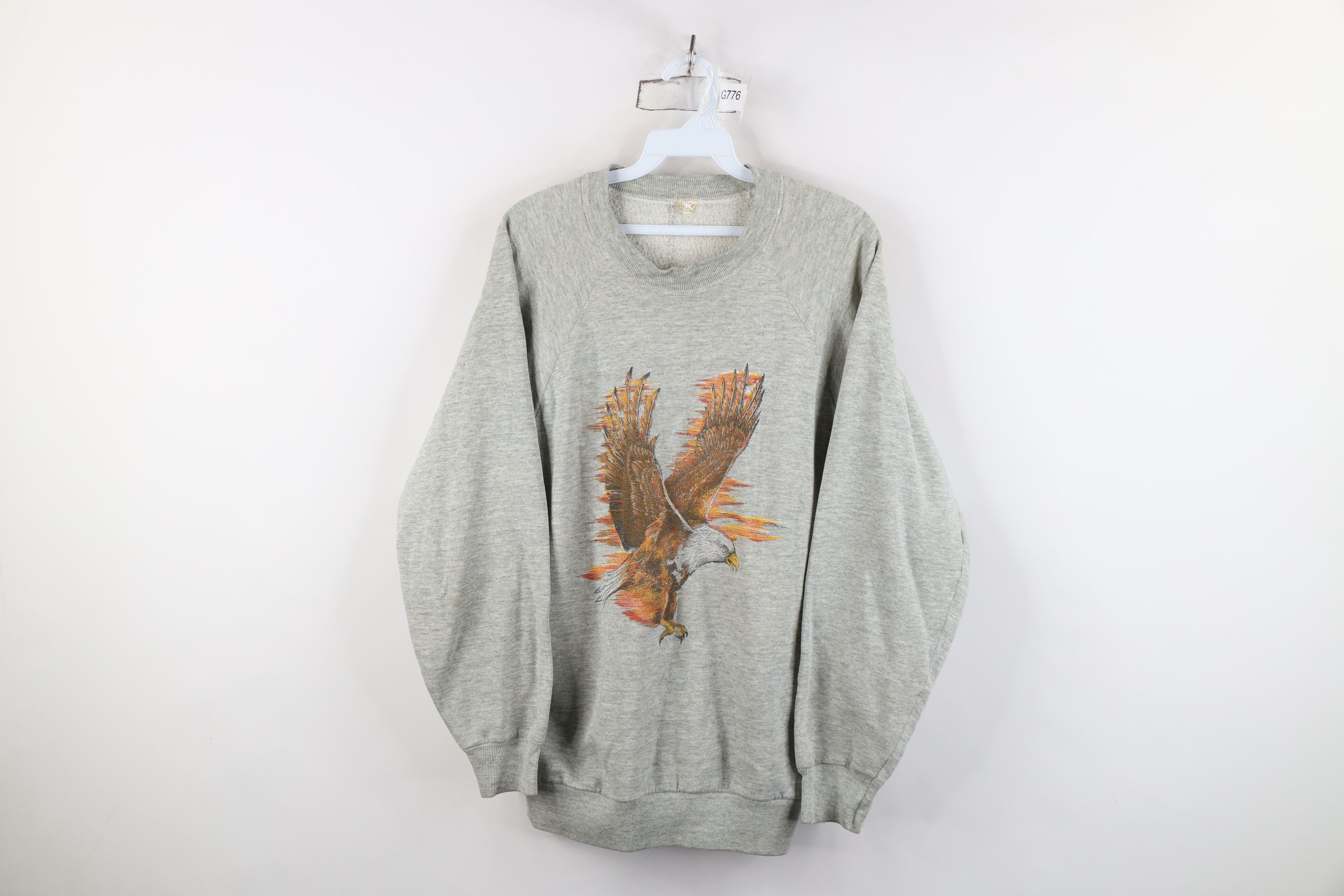 Vintage Vintage 70s 80s Streetwear Nature Eagle Sweatshirt Gray Size US M / EU 48-50 / 2 - 1 Thumbnail