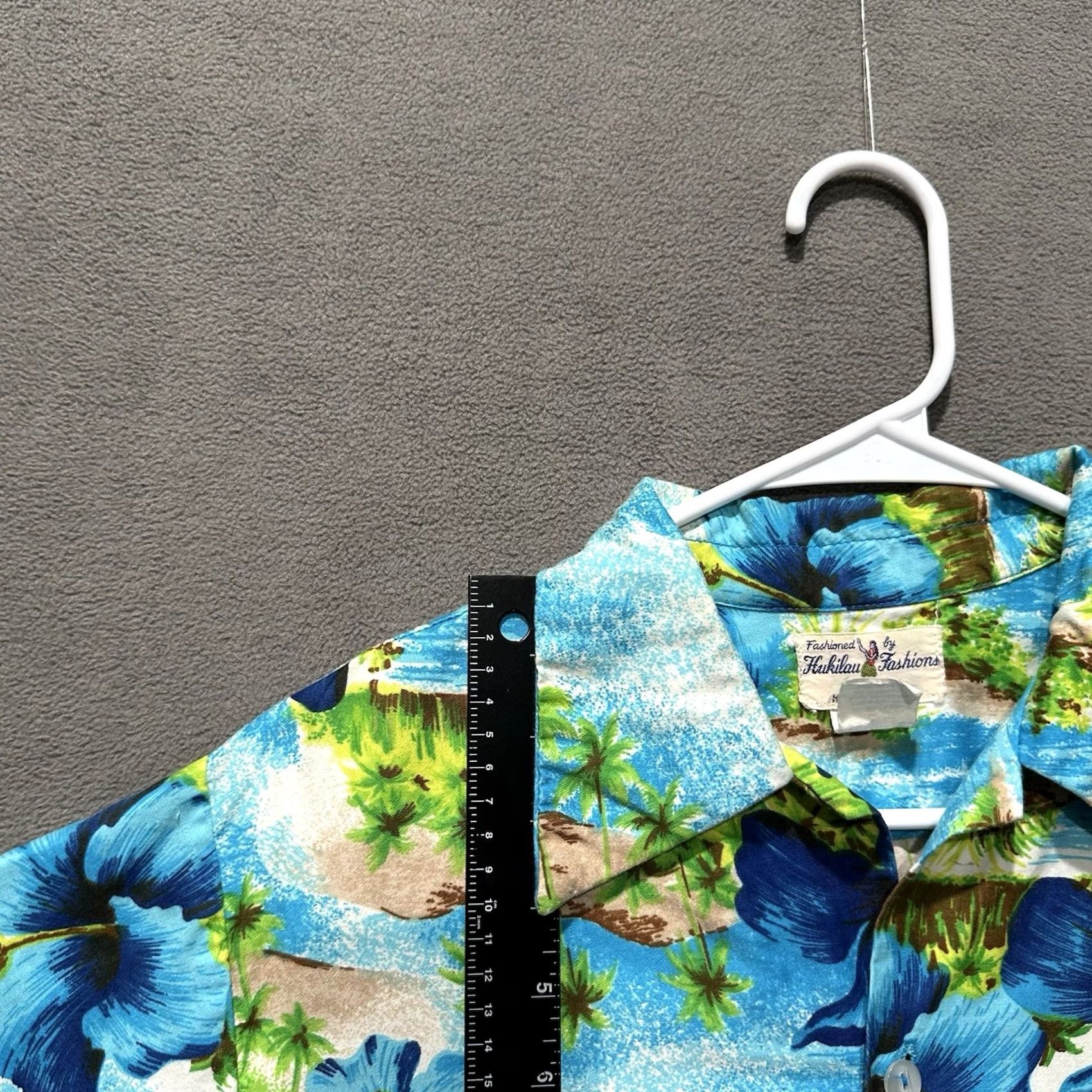 Vintage Vintage Hukilau Fashions Shirt Mens S Blue Palm Tree Tropical Honolulu Hawaiian Size US S / EU 44-46 / 1 - 7 Thumbnail