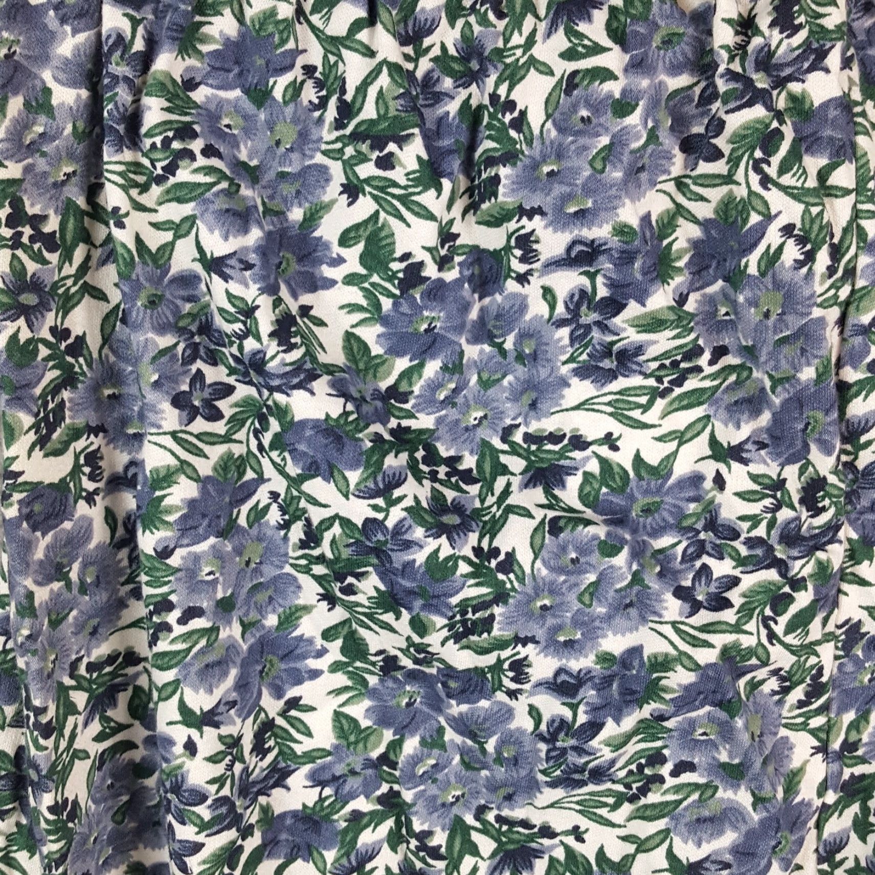 Vintage VINTAGE Over the Rainbow 90s Blue Flower Print Stretch Waist Small Floral Leggings Yoga Pants Womens Size 28" / US 6 / IT 42 - 6 Thumbnail