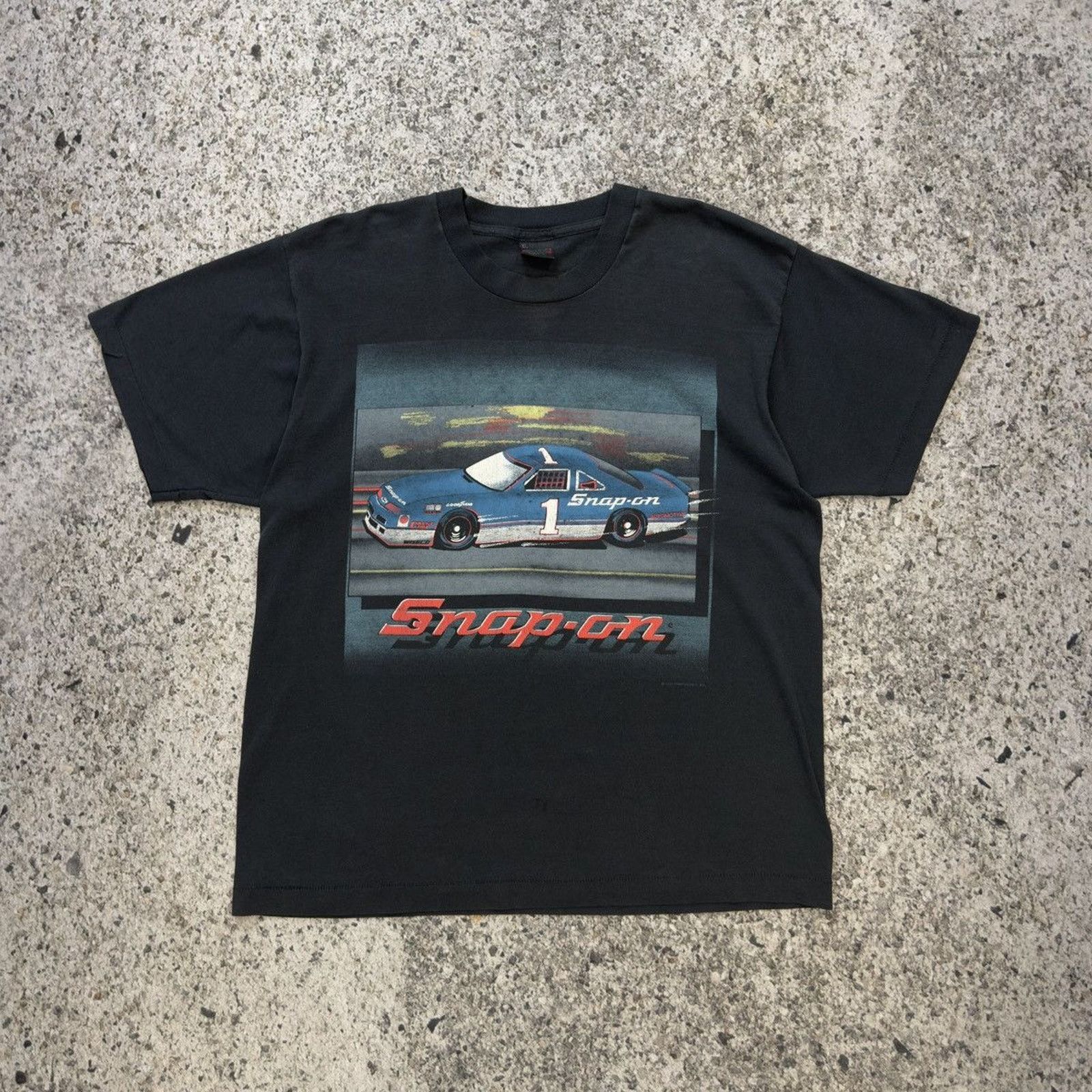 Vintage 90s Faded Distressed Thrashed Racing Tee ERD Grunge Size US XL / EU 56 / 4 - 1 Thumbnail