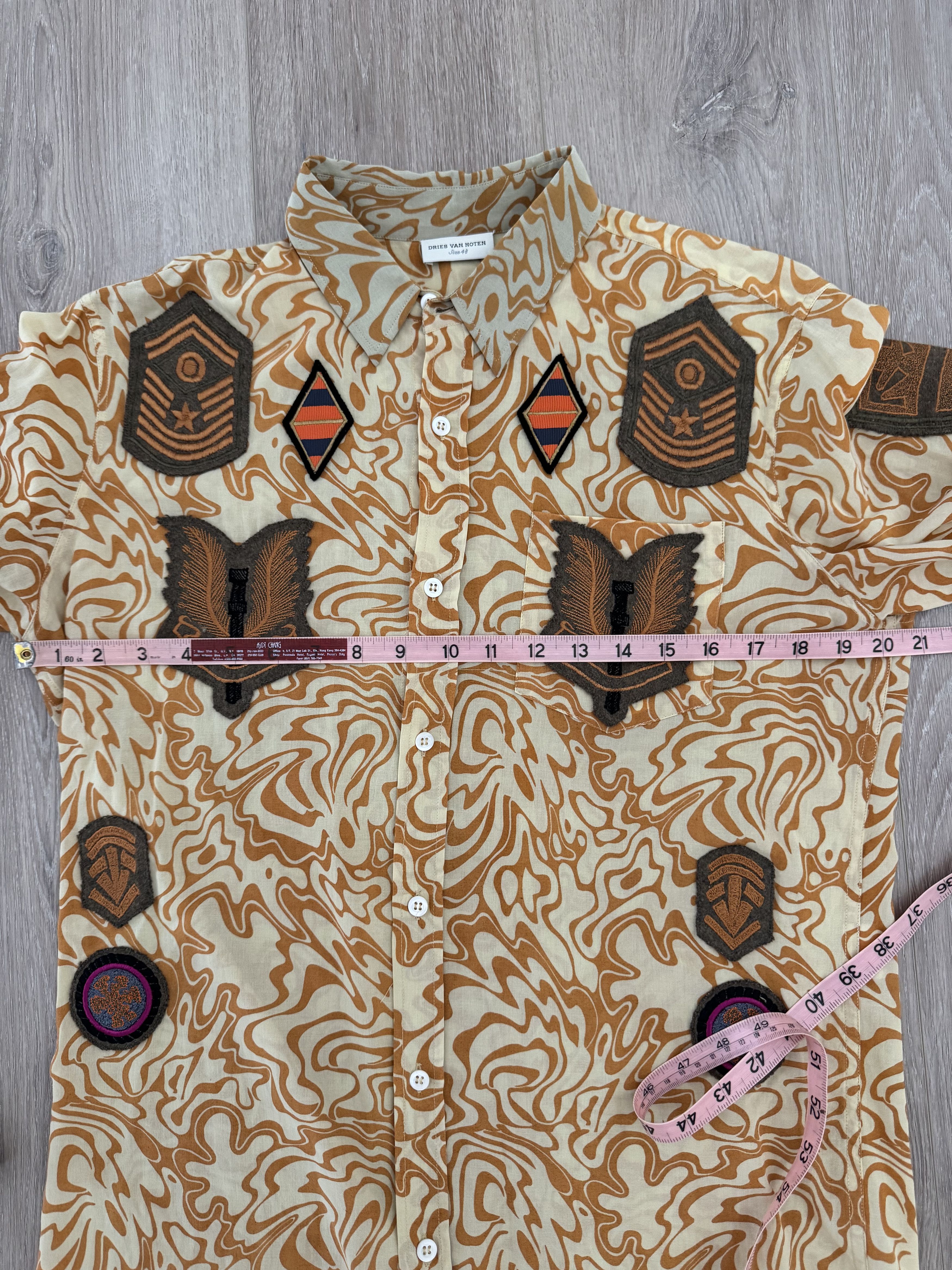 Dries Van Noten Dries Van Noten 2016 Military Patches Psychadelic Shirt Size US M / EU 48-50 / 2 - 11 Thumbnail