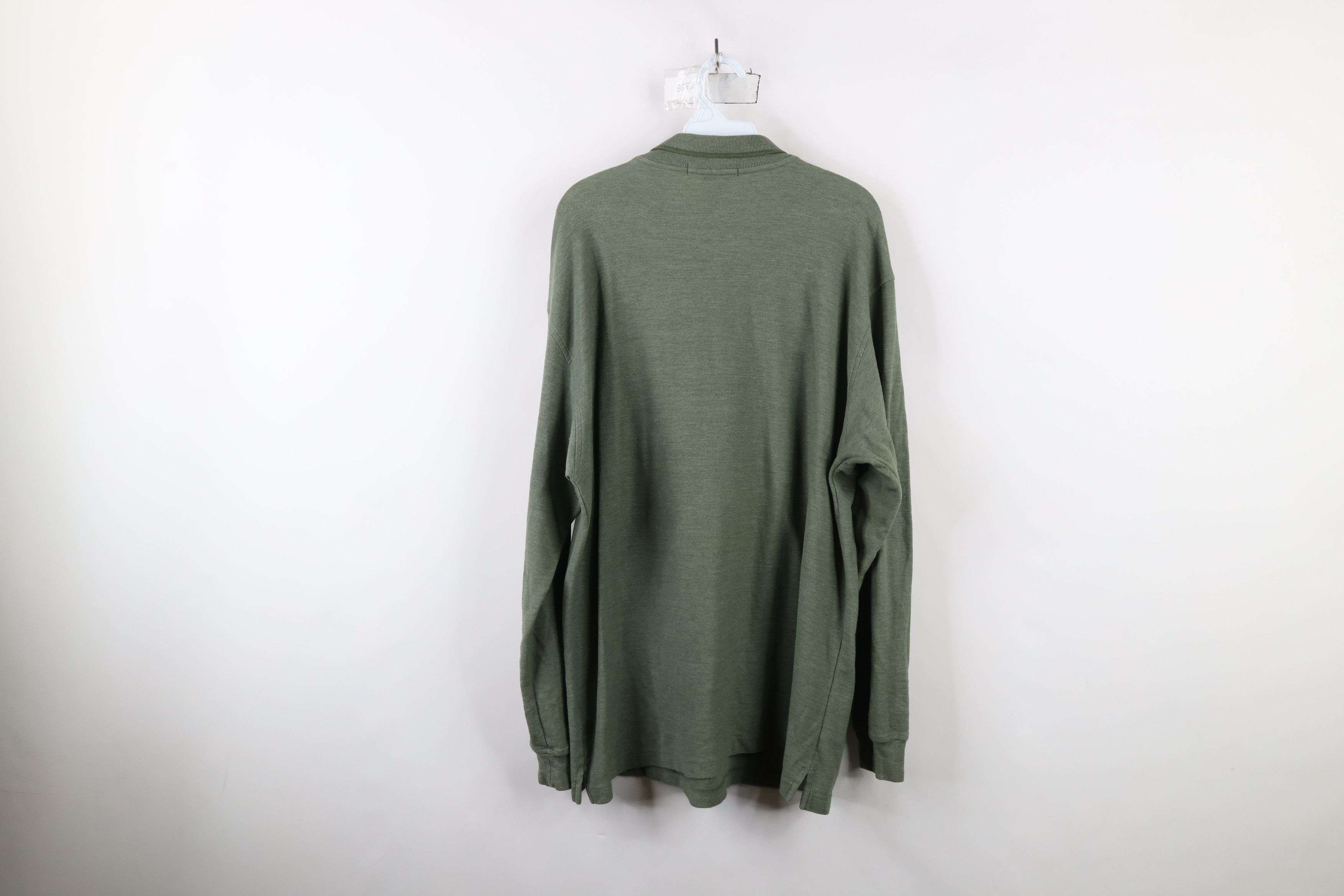 Vintage Vintage 90s Streetwear Knit Long Sleeve Rugby Polo Green Size US XL / EU 56 / 4 - 7 Thumbnail
