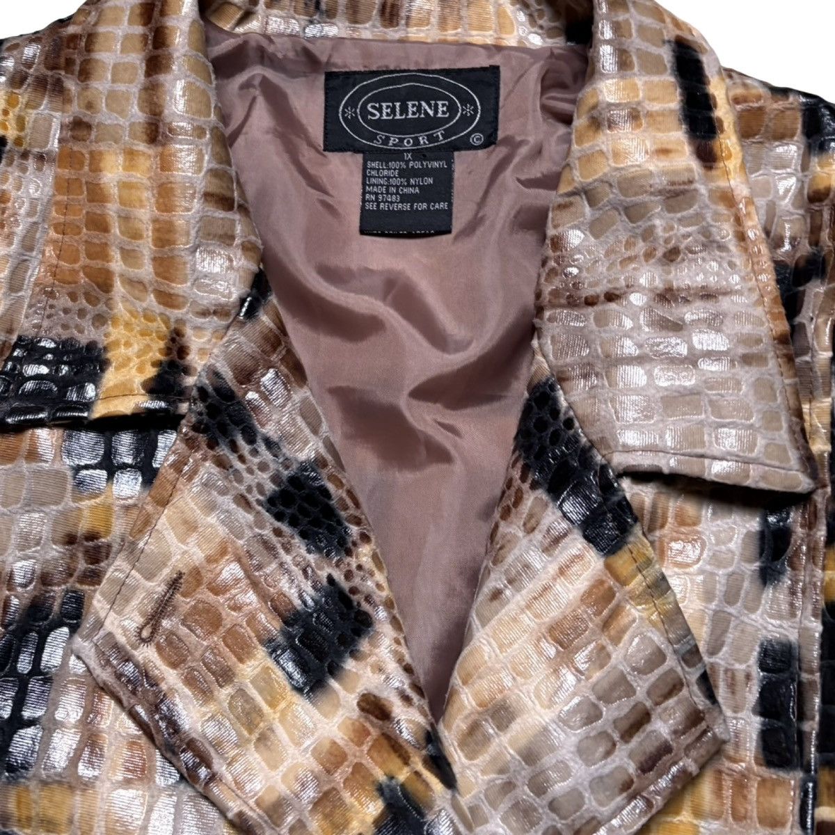 Other Selene Sport Faux Snakeskin Scale Long Sport Jacket Coat XL Size XL / US 12-14 / IT 48-50 - 3 Thumbnail