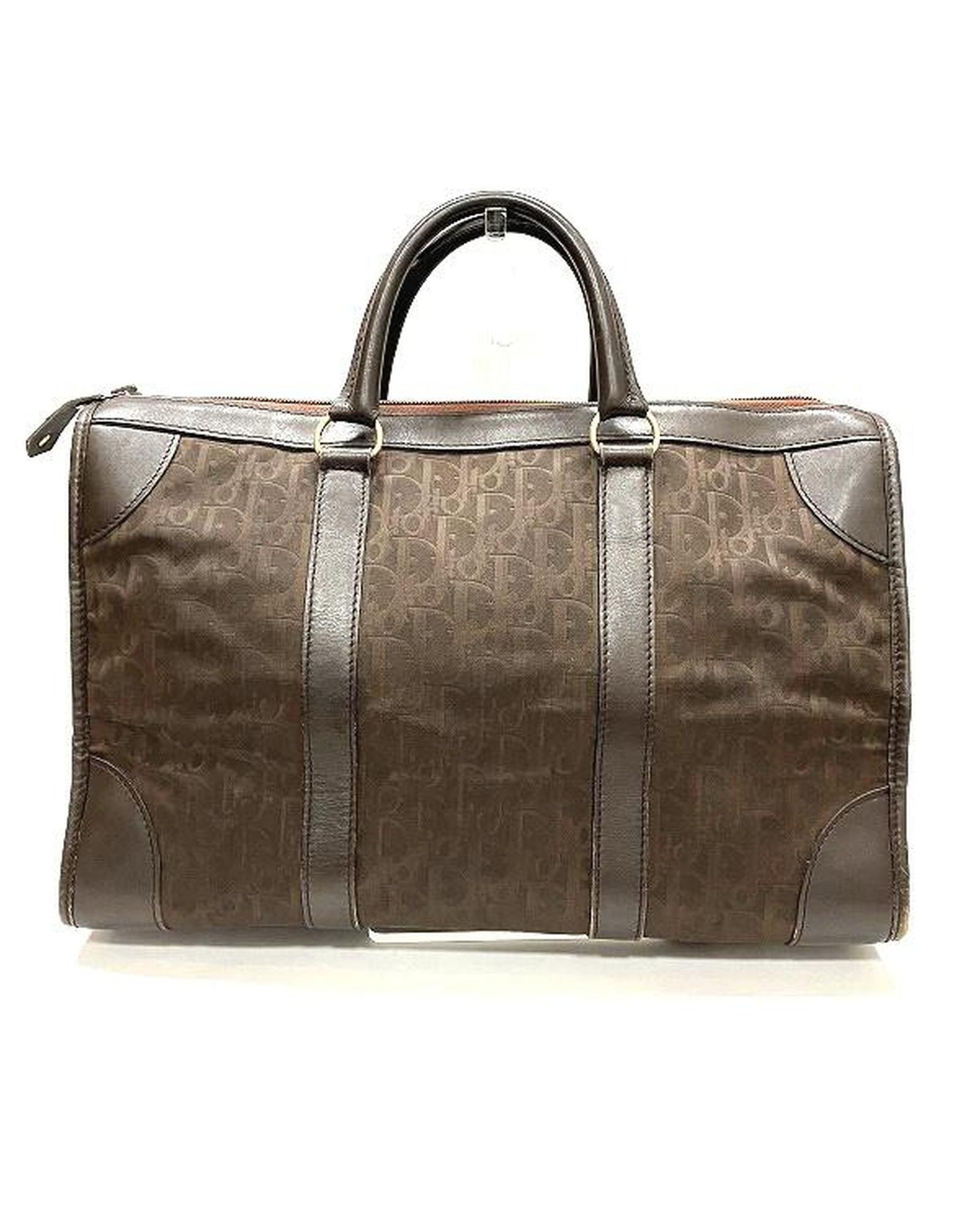 image of Dior Oblique Boston Bag With Brown Finish, Women's