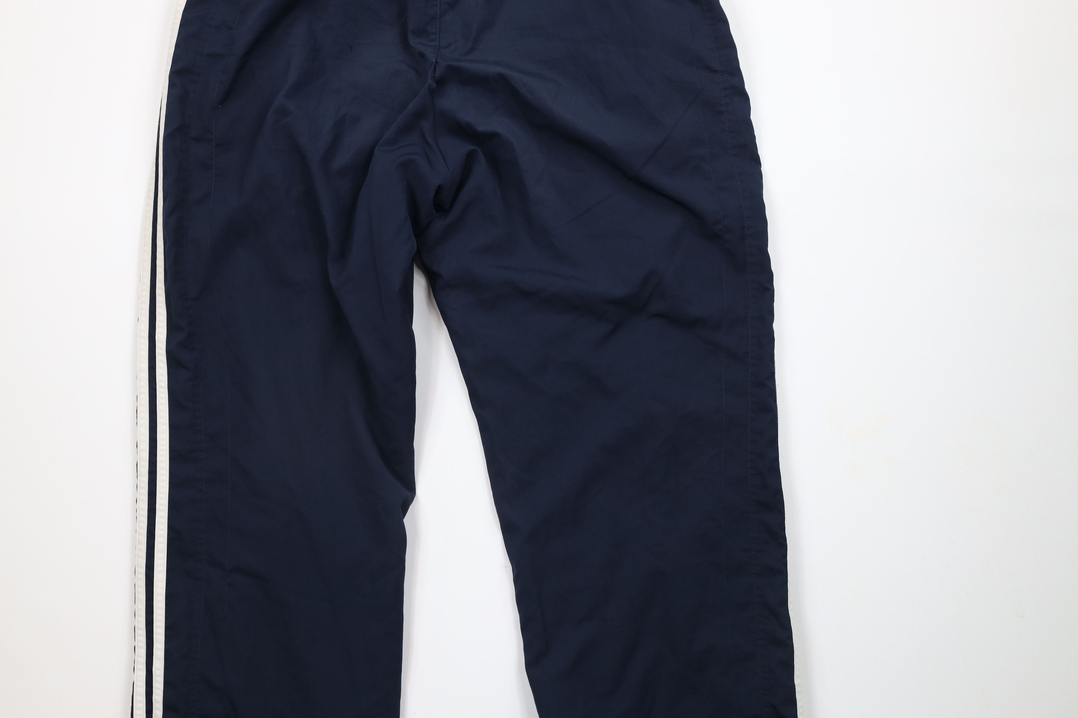 Adidas × Vintage Vintage Adidas Spell Out Striped Wide Leg Pants Navy Blue Size US 36 / EU 52 - 11 Thumbnail