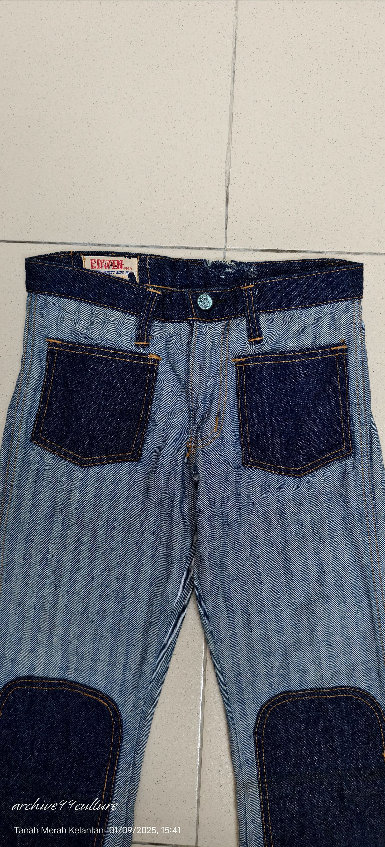 Edwin 70's Edwin Bell bottom patches Unisex jeans USA Size US 27 - 4 Thumbnail